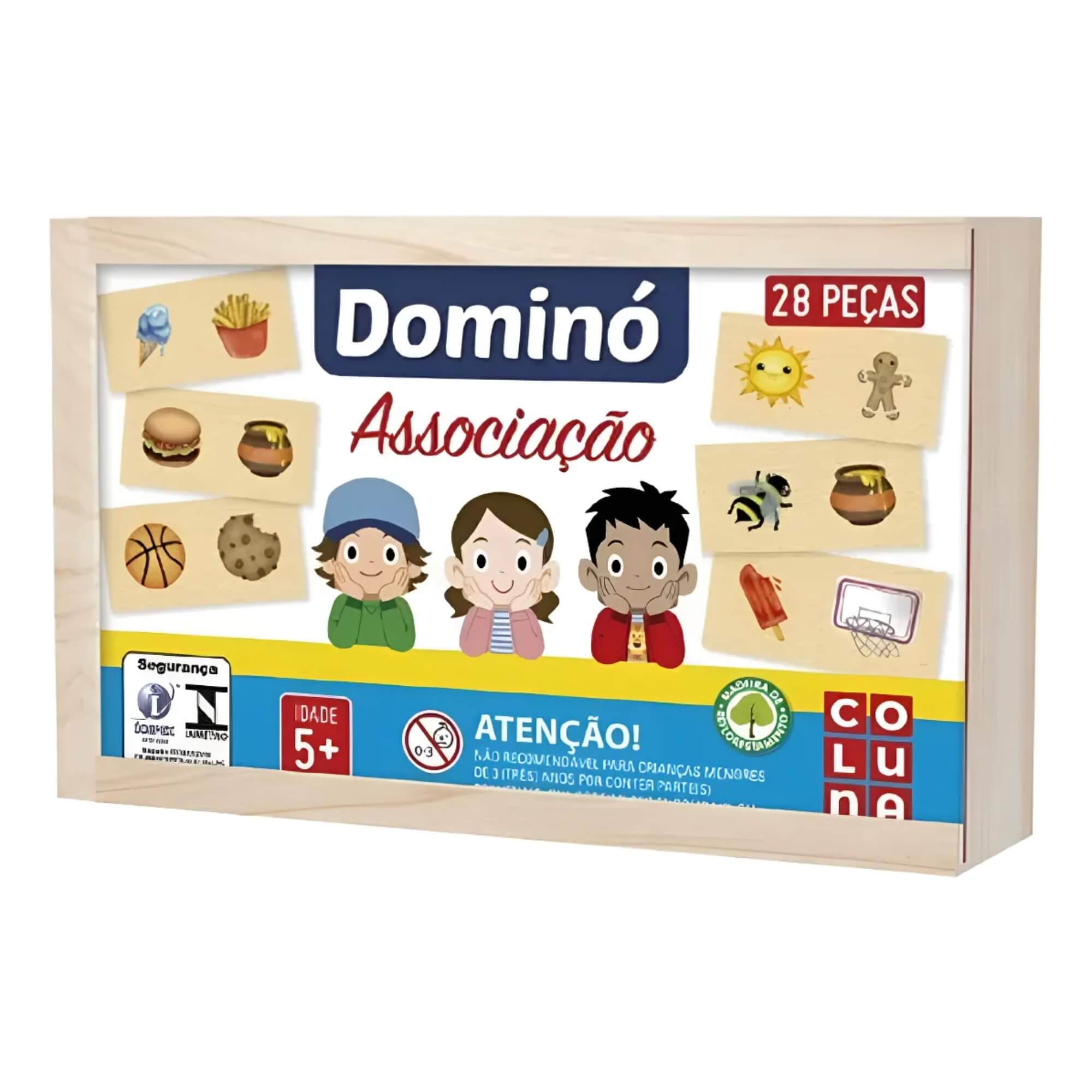 Jogo de Dominó Infantil Educativo Associação de Ideias 28 Peças Pais e Filhos - 790706