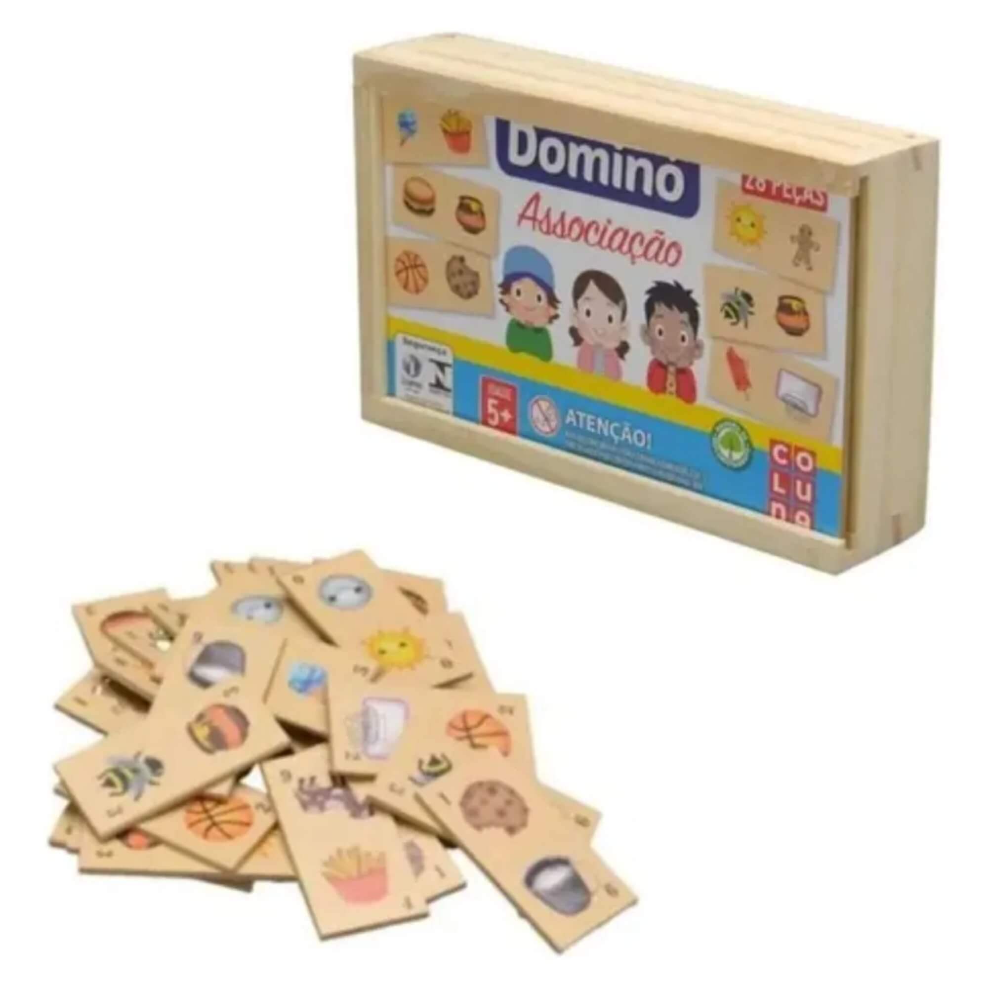 Jogo de Dominó Infantil Educativo Associação de Ideias 28 Peças Pais e Filhos - 790706