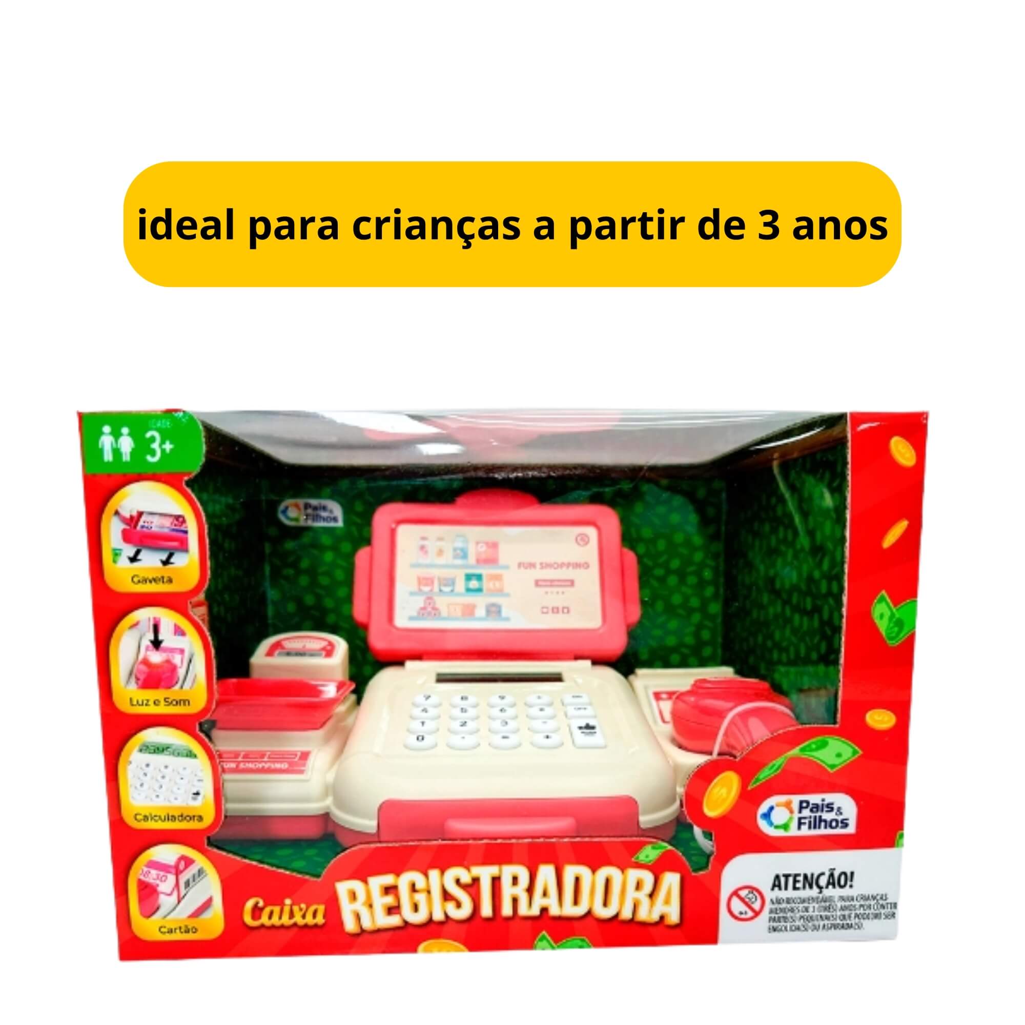 Brinquedo Caixa Registradora Faz de Conta Pais e Filhos - 793022