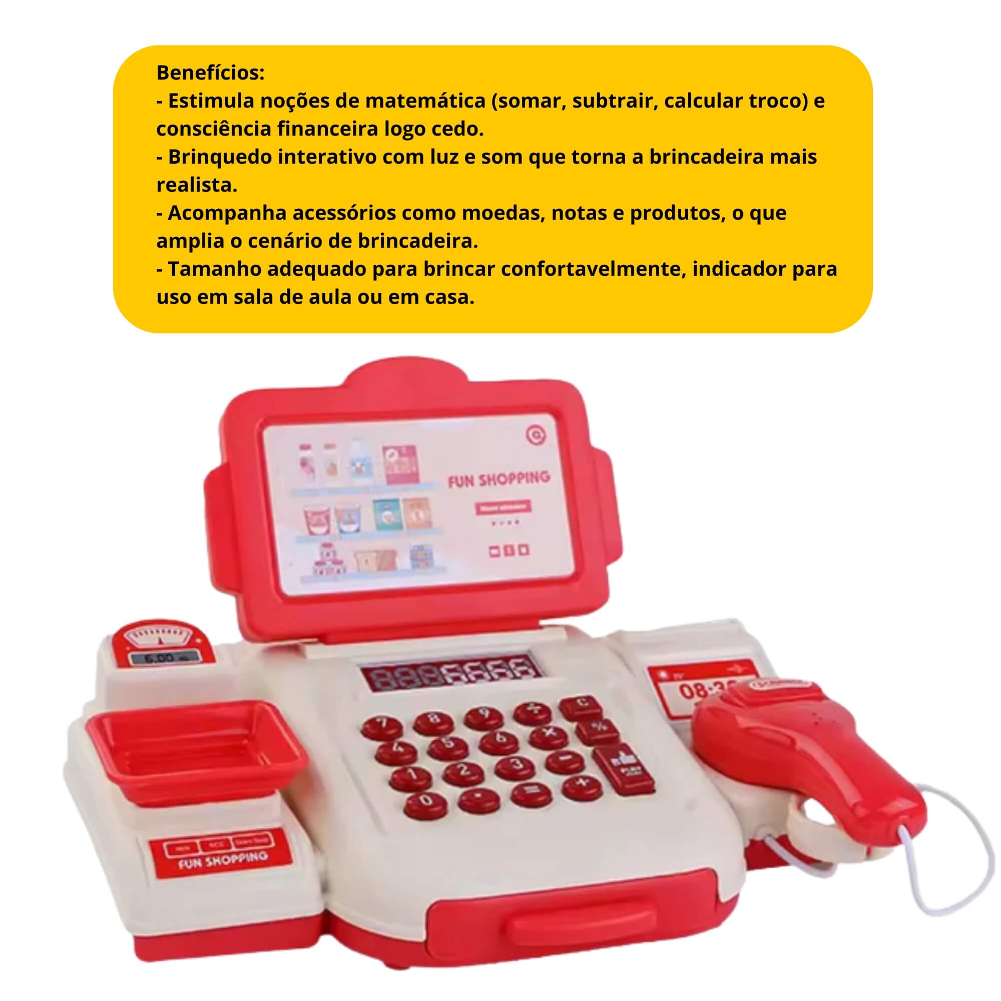 Brinquedo Caixa Registradora Faz de Conta Pais e Filhos - 793022