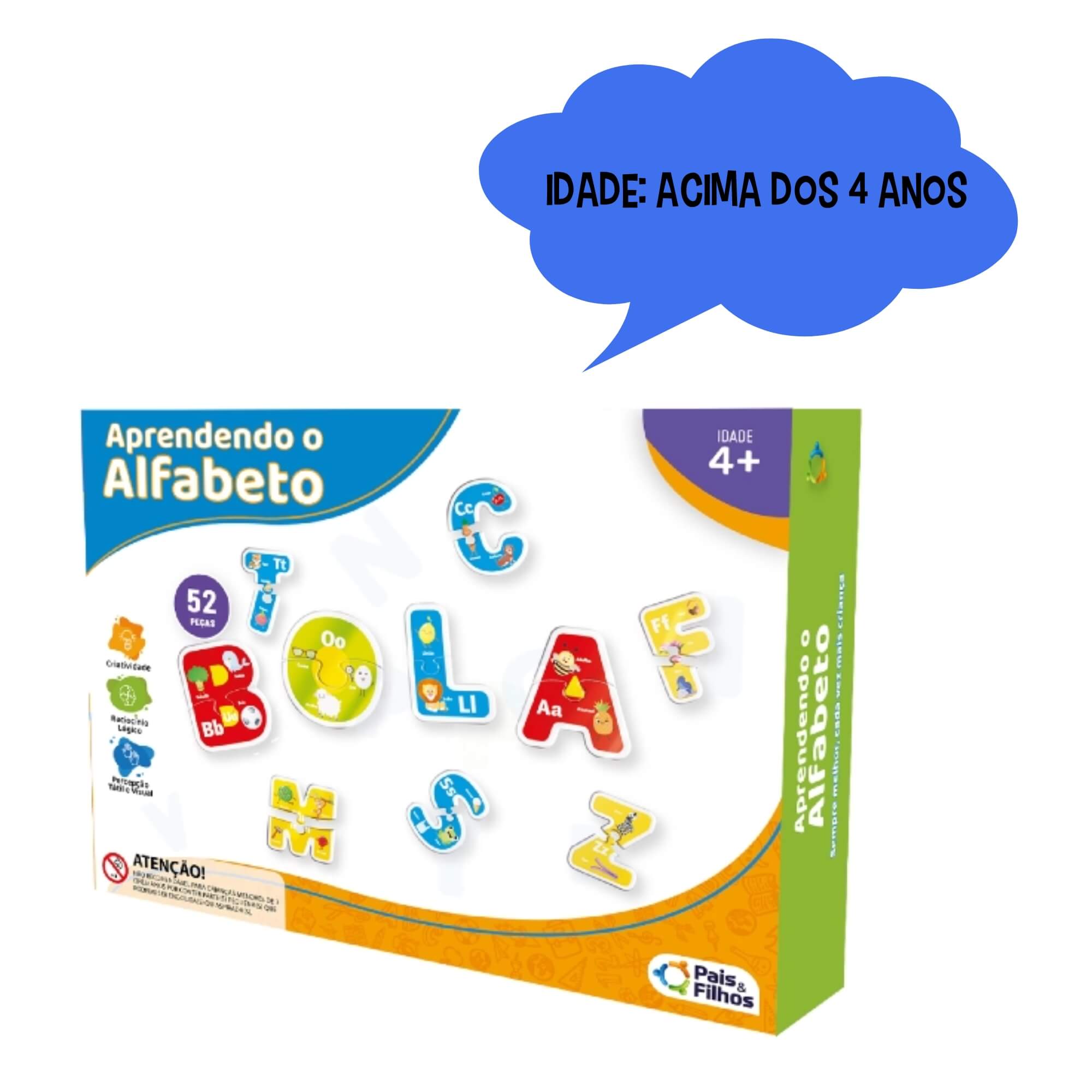 Jogo Educativo Infantil Aprendendo o Alfabeto Pais e Filhos - 793049