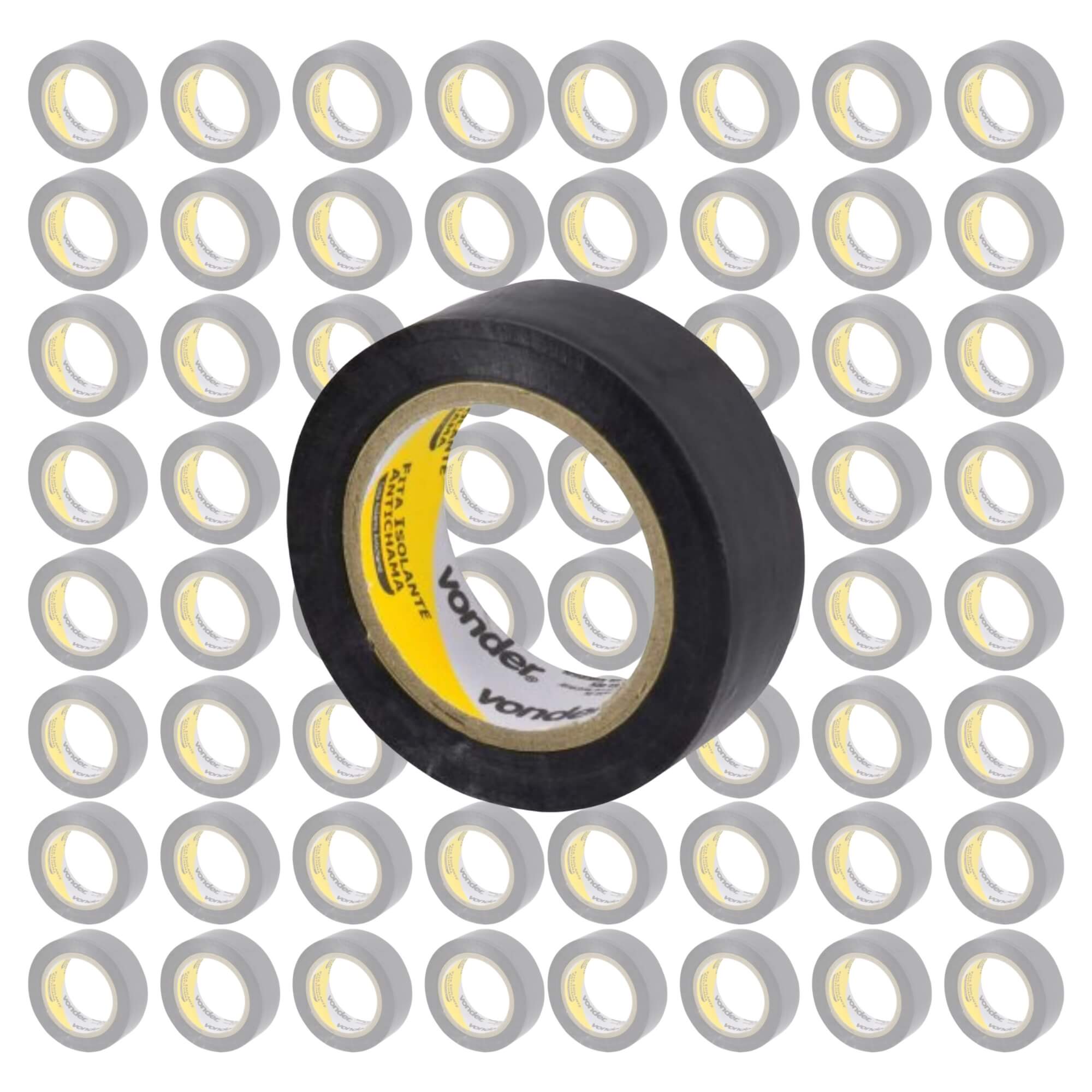 COMP Kit 100 Rolos de Fita Isolante Antichama 19mm x 10m Preta