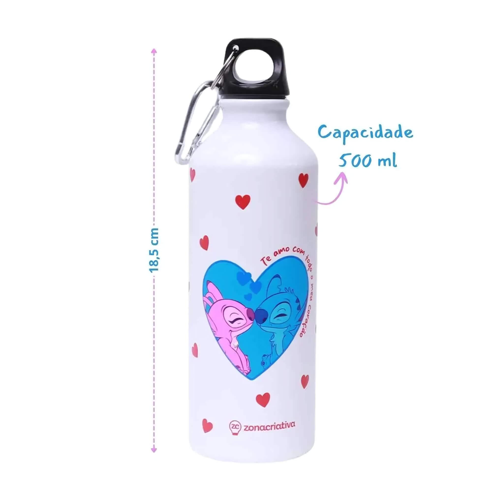 COMP Kit Disney Stitch: Garrafa Alumínio 500ml + Caneca Cerâmica 350ml