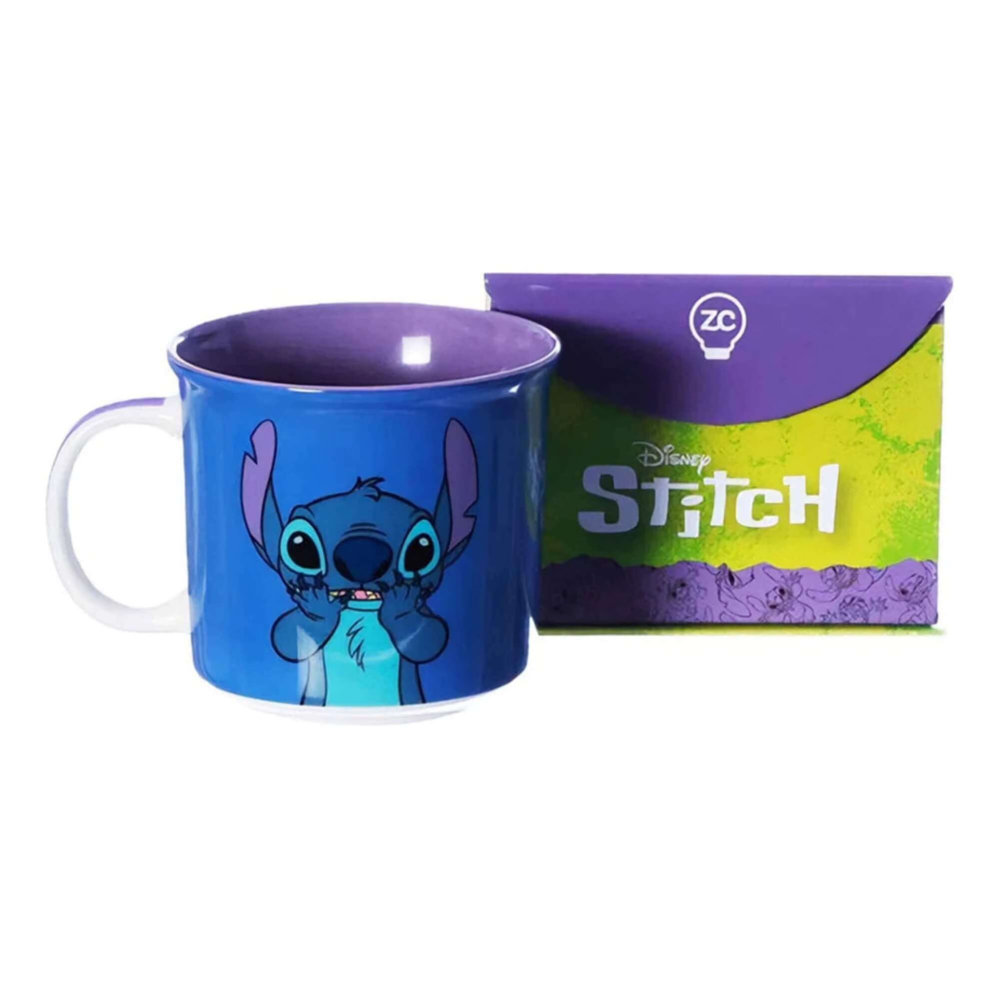 COMP Kit Disney Stitch: Garrafa Alumínio 500ml + Caneca Cerâmica 350ml