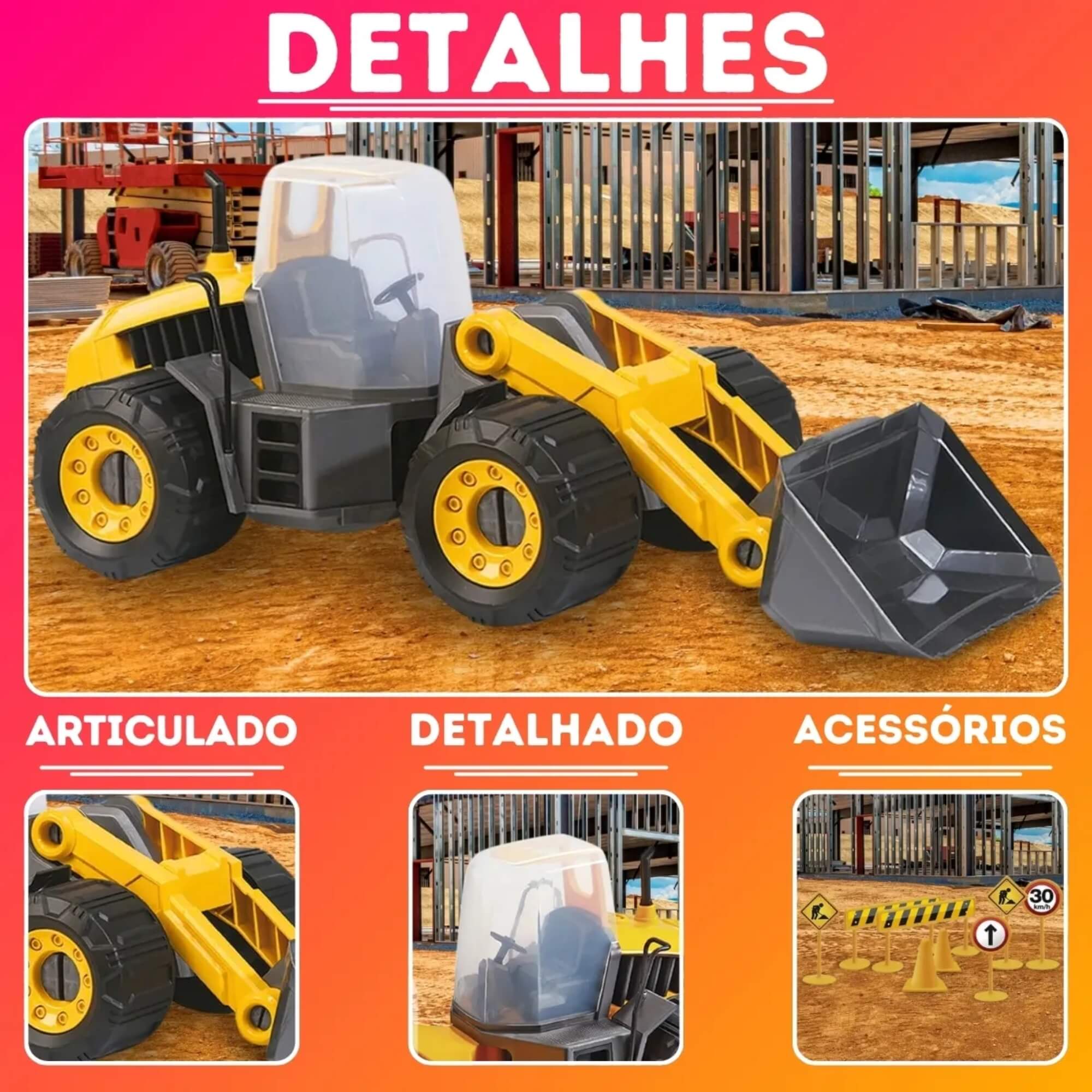 Brinquedo Tratorzinho Construction Machine Master SX 130 Usual Brinquedos - 305