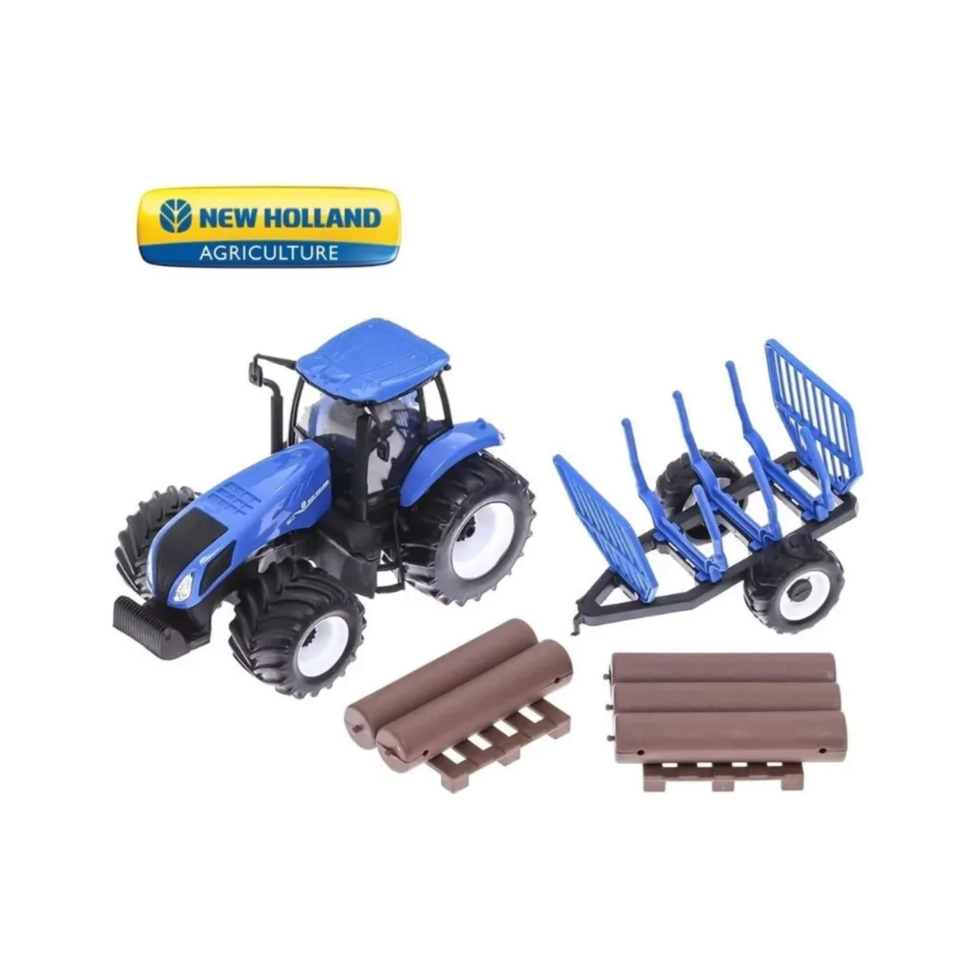 Brinquedo Trator Miniatura Infantil T8 com Carretinha Usual Brinquedos - 586
