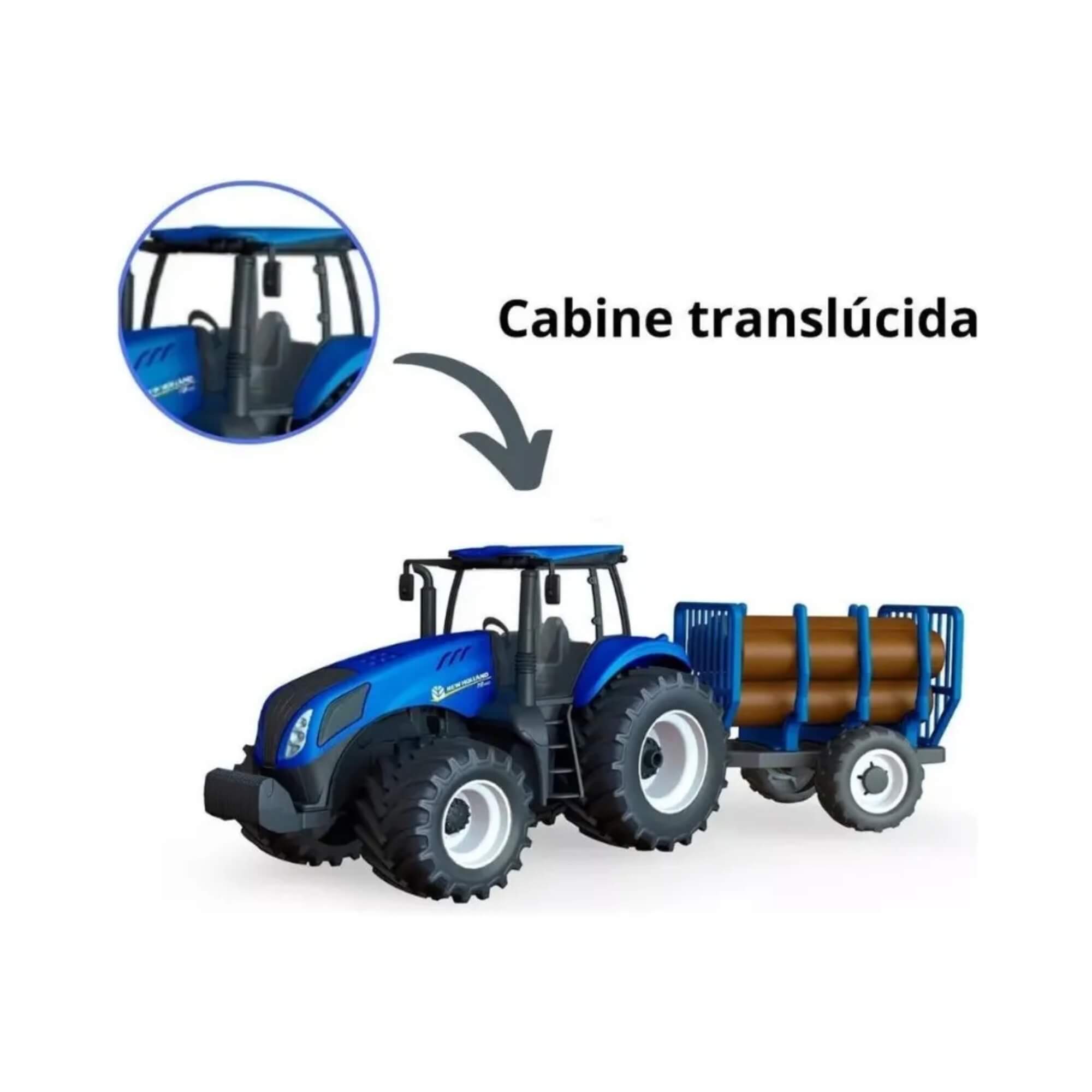 Brinquedo Trator Miniatura Infantil T8 com Carretinha Usual Brinquedos - 586