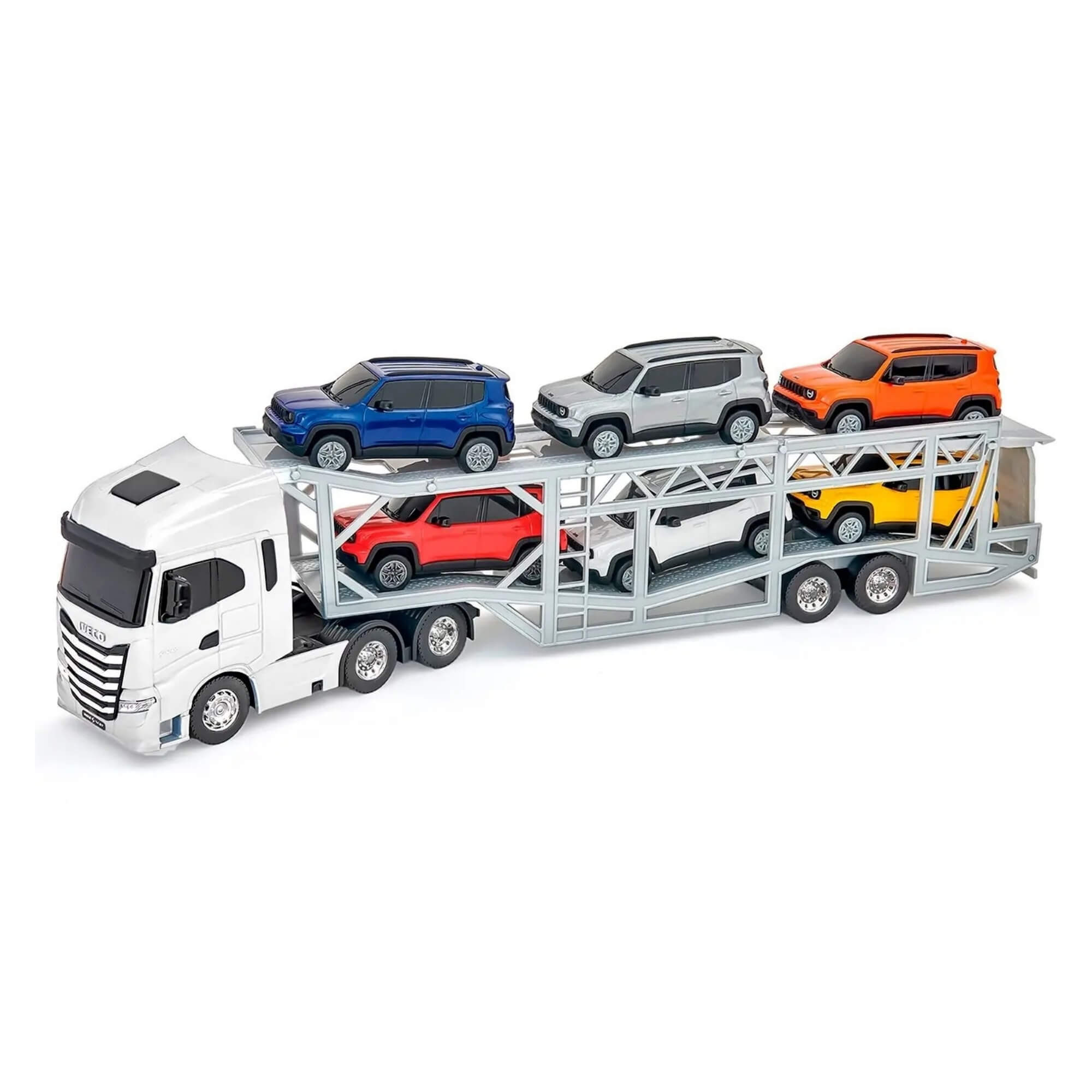 Mini Caminhão Iveco S-Way Cegonha c/ 6 Jeep Renegade (Sortido e Unitário) Usual Brinquedos - 668