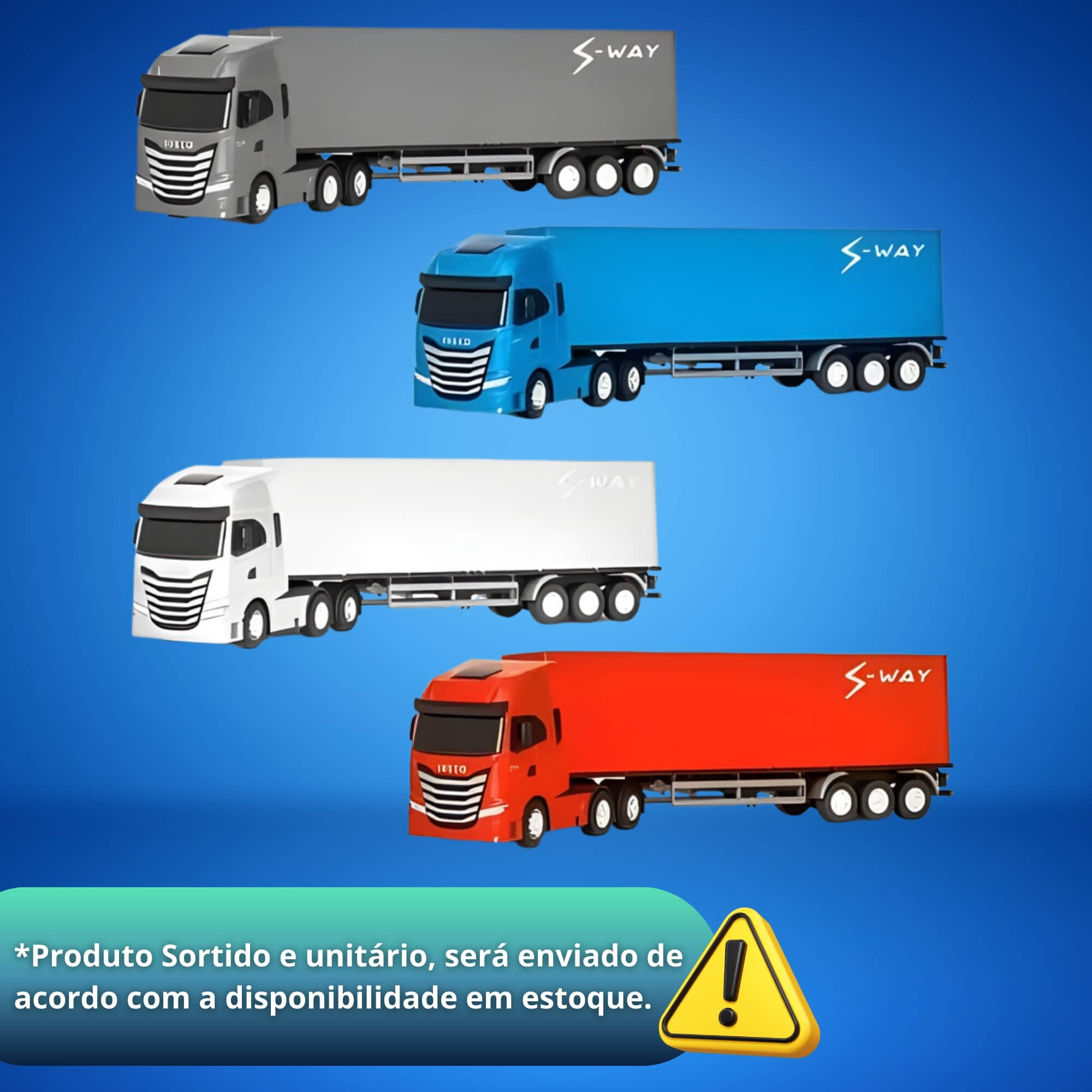 Brinquedo Caminhão Mini Iveco Bau S-Way Controle Remoto Sortido e Unitário Usual Brinquedos - 698