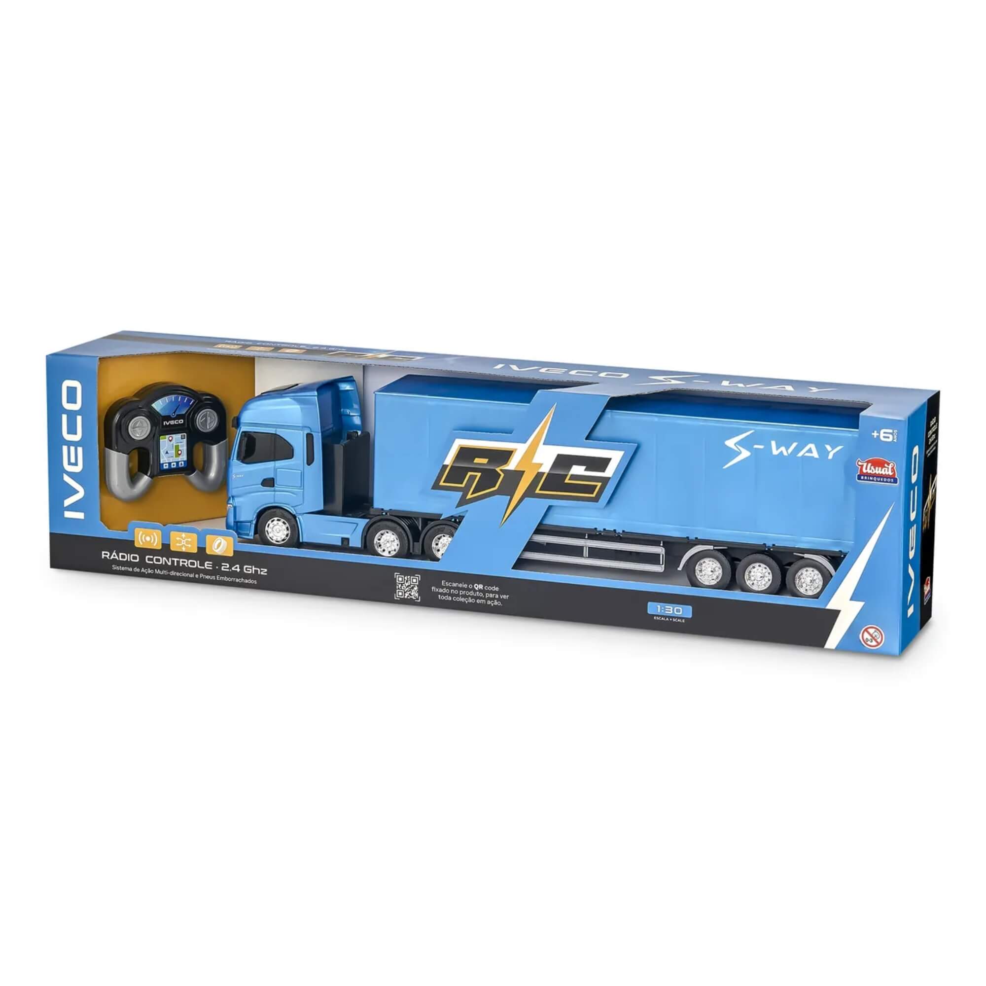 Brinquedo Caminhão Mini Iveco Bau S-Way Controle Remoto Sortido e Unitário Usual Brinquedos - 698