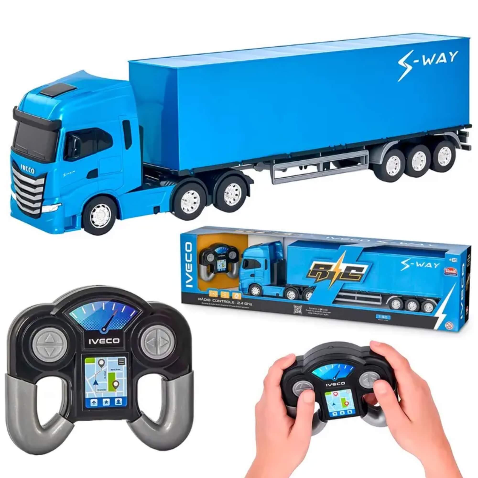 Brinquedo Caminhão Mini Iveco Bau S-Way Controle Remoto Sortido e Unitário Usual Brinquedos - 698