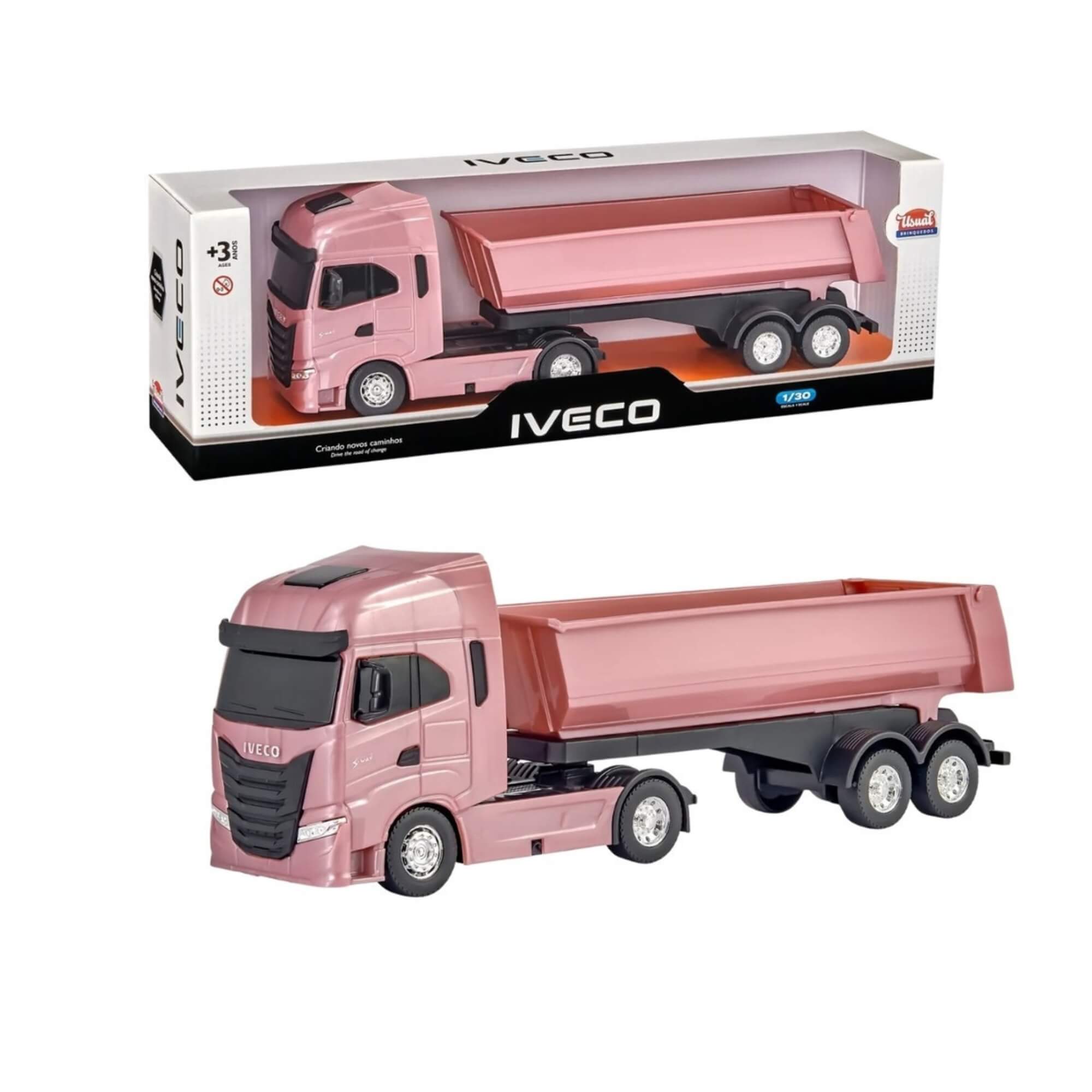 Brinquedo Caminhão Miniatura Iveco S-Way Toco Basculante Sortido e Unitário Usual Brinquedos - 756
