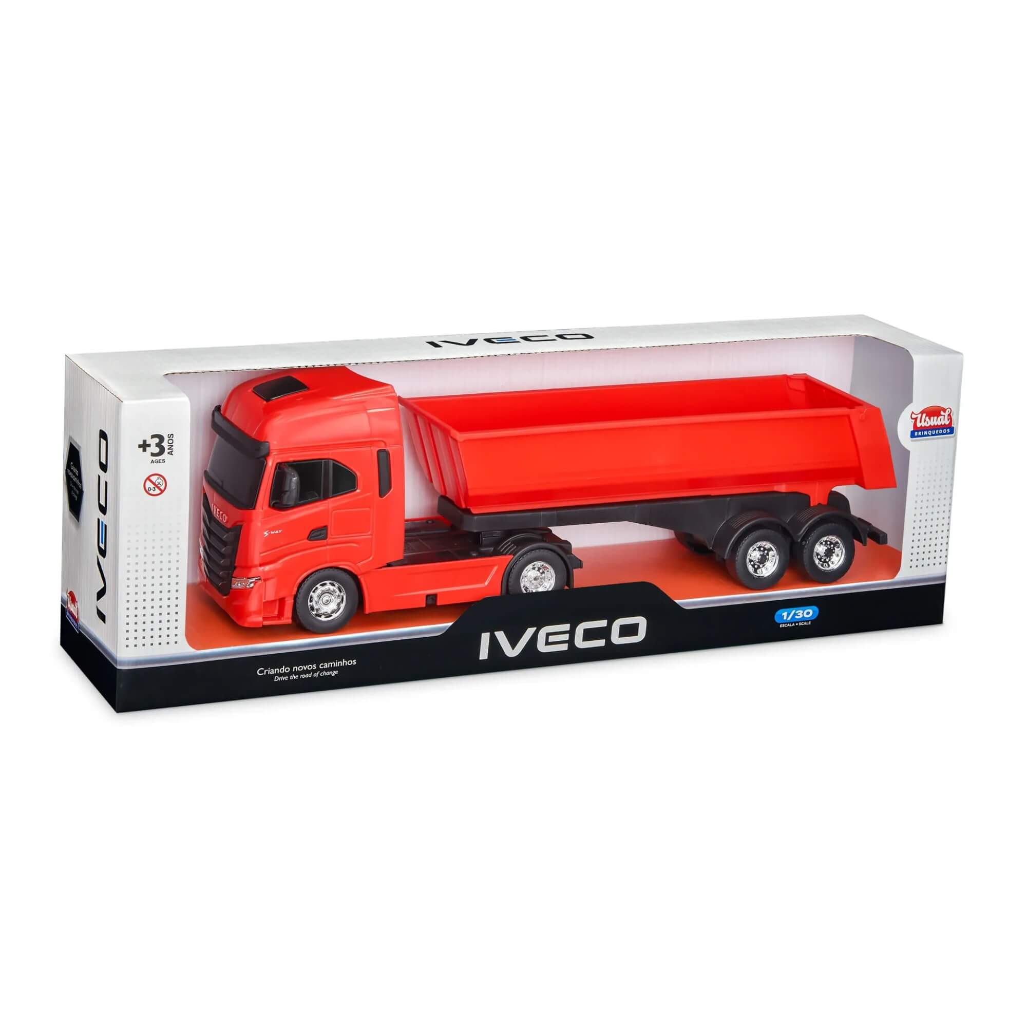 Brinquedo Caminhão Miniatura Iveco S-Way Toco Basculante Sortido e Unitário Usual Brinquedos - 756