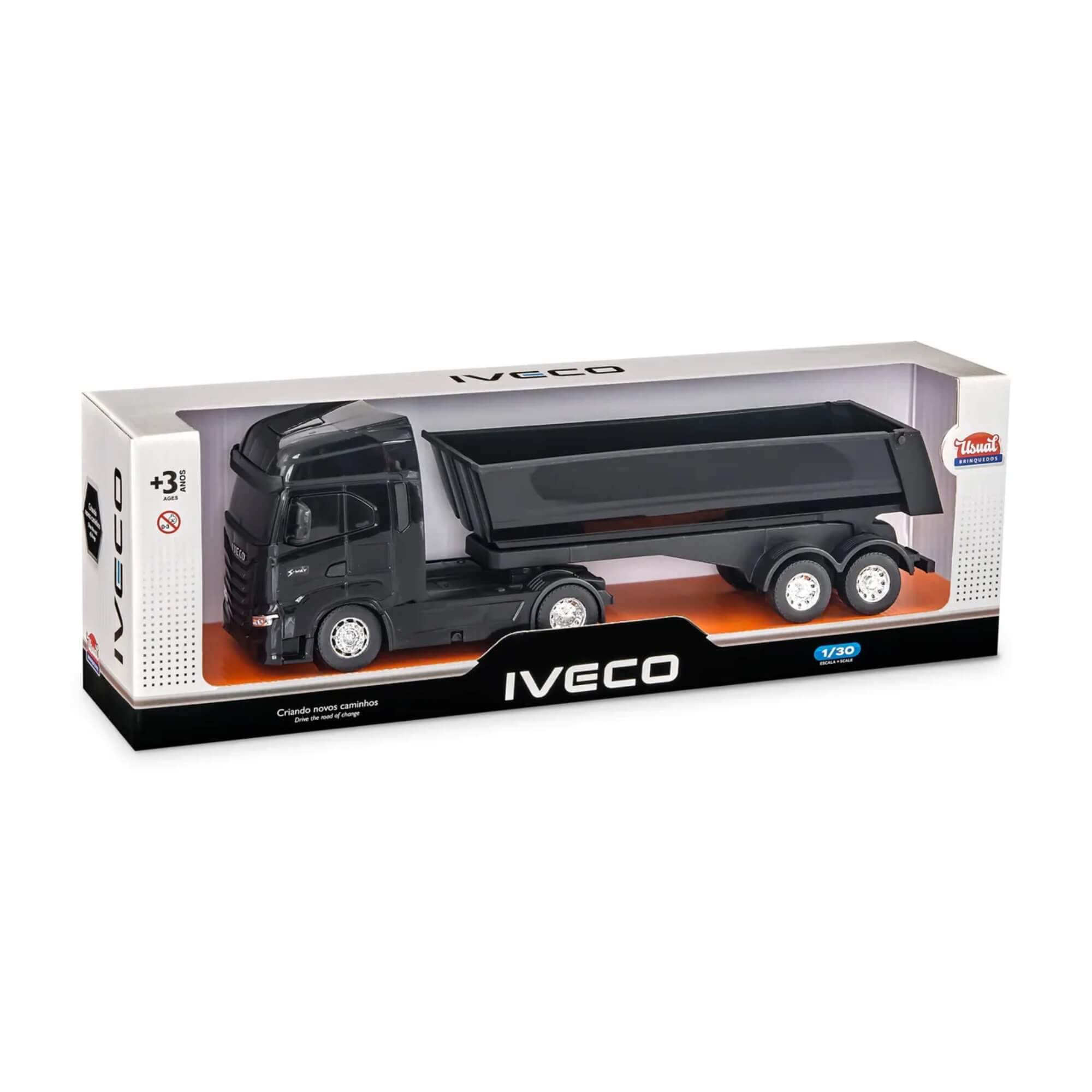Brinquedo Caminhão Miniatura Iveco S-Way Toco Basculante Sortido e Unitário Usual Brinquedos - 756