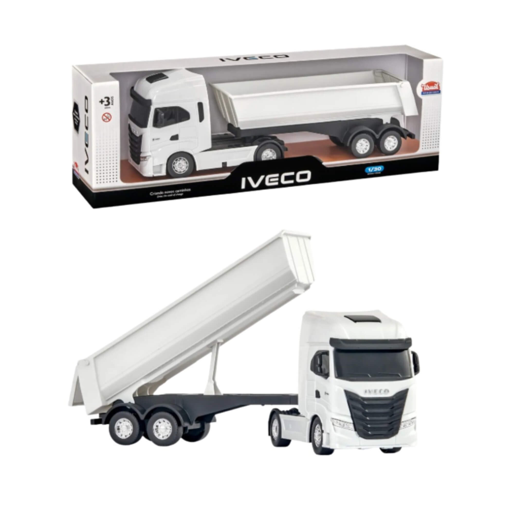 Brinquedo Caminhão Miniatura Iveco S-Way Toco Basculante Sortido e Unitário Usual Brinquedos - 756
