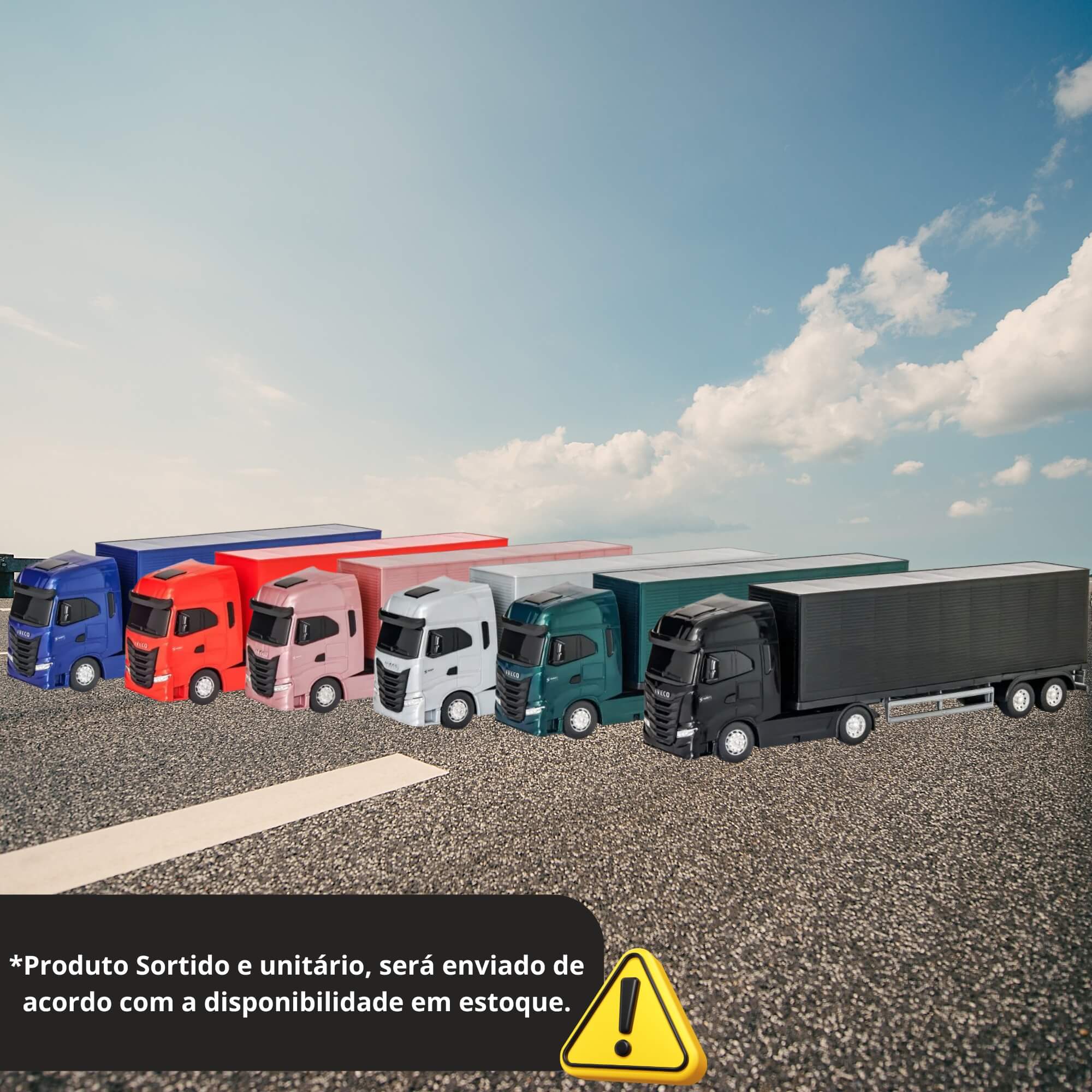 Brinquedo Caminhão Miniatura Iveco S-Way Toco Baú Carreta Sortido Unitário Usual Brinquedos - 758