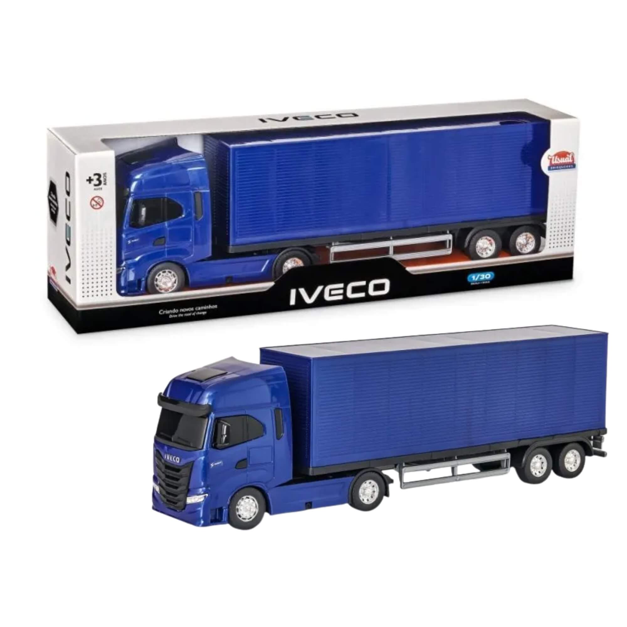 Brinquedo Caminhão Miniatura Iveco S-Way Toco Baú Carreta Sortido Unitário Usual Brinquedos - 758