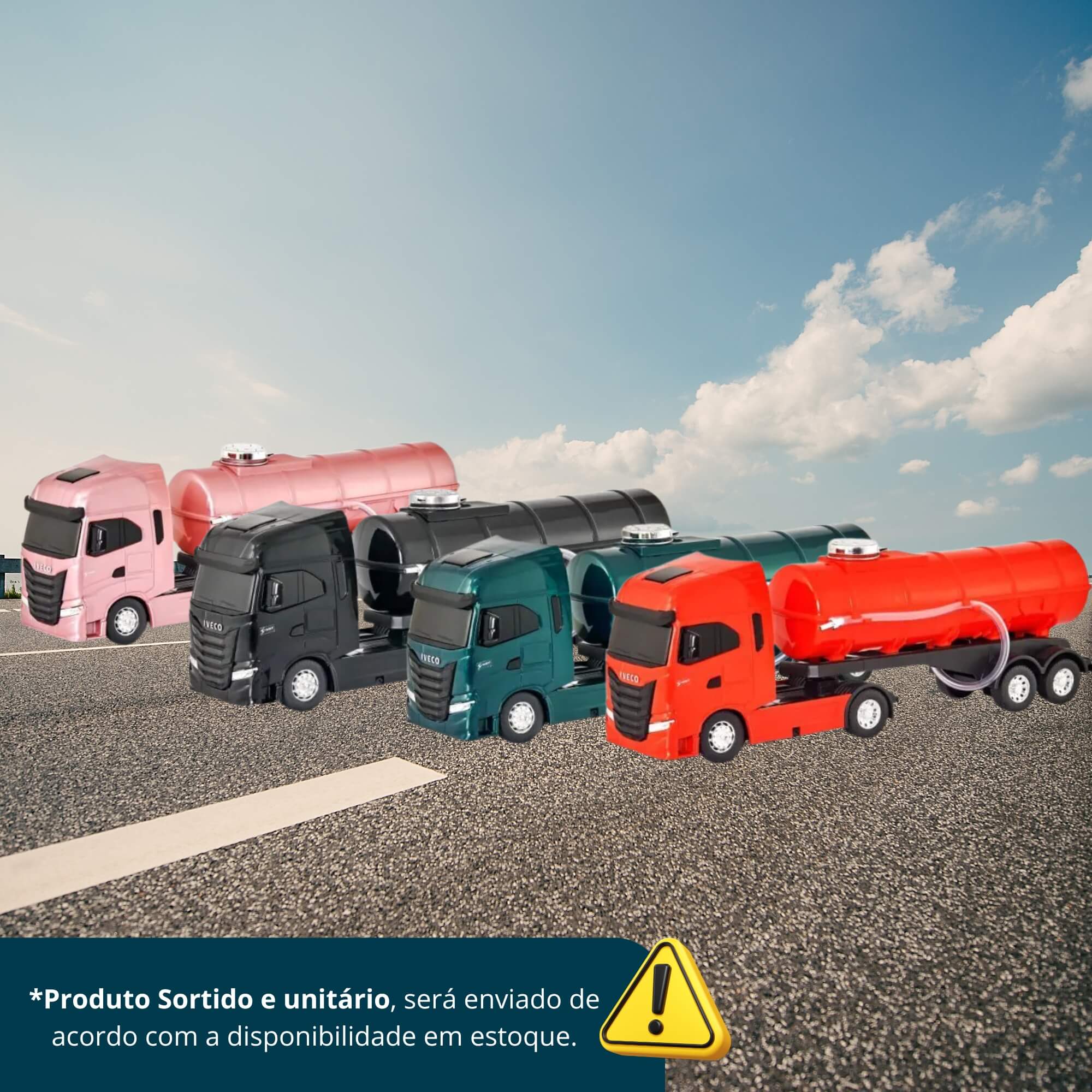 Brinquedo Caminhão Miniatura Iveco S-Way Toco Tanque Sortido e Unitário Usual Brinquedos - 759