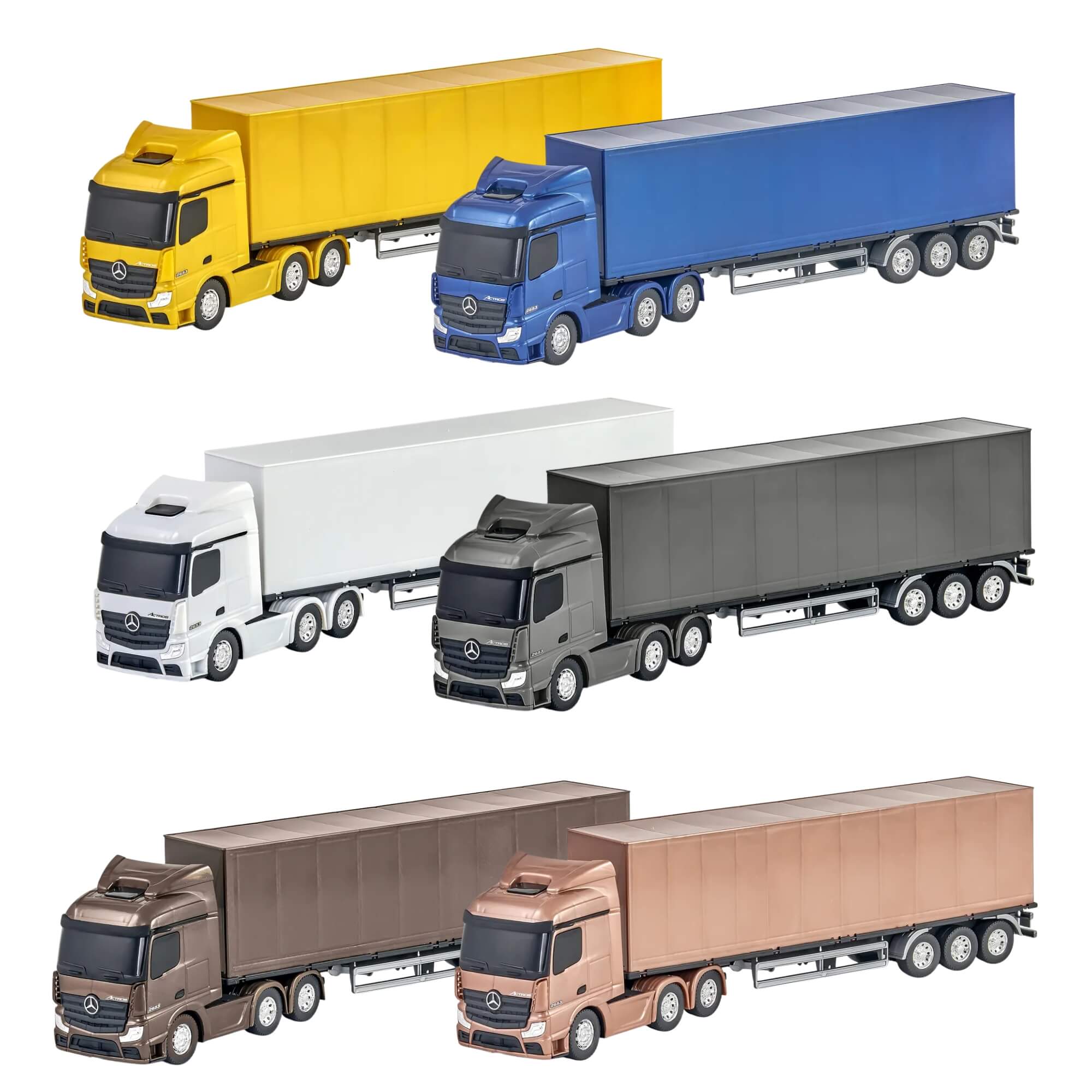 Brinquedo Caminhão Miniatura Mercedes Benz Actros Baú Sortido e Unitário Usual Brinquedos - 832
