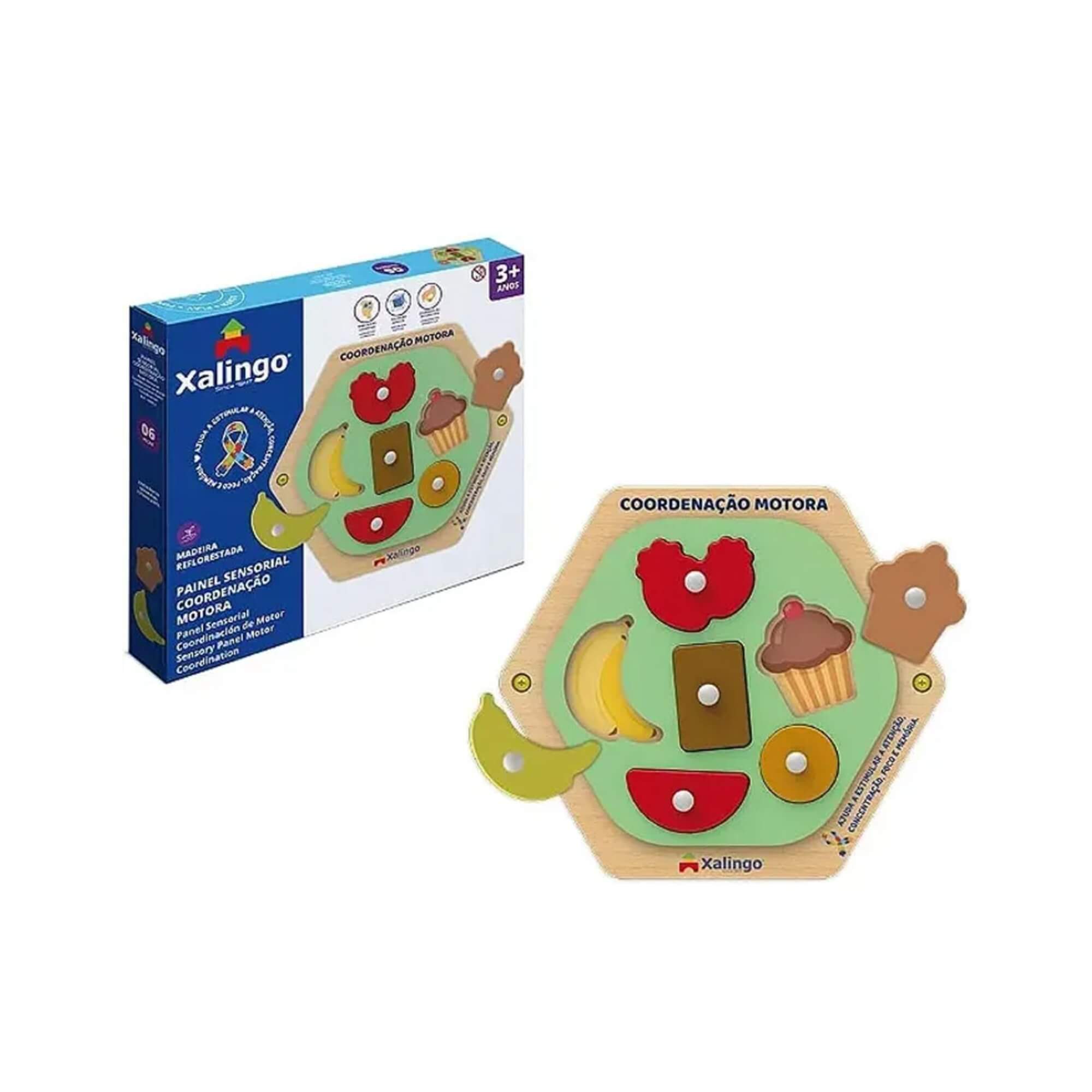 Painel Sensorial Coordenação Motora 6 Peças +3 Anos Xalingo - 12276