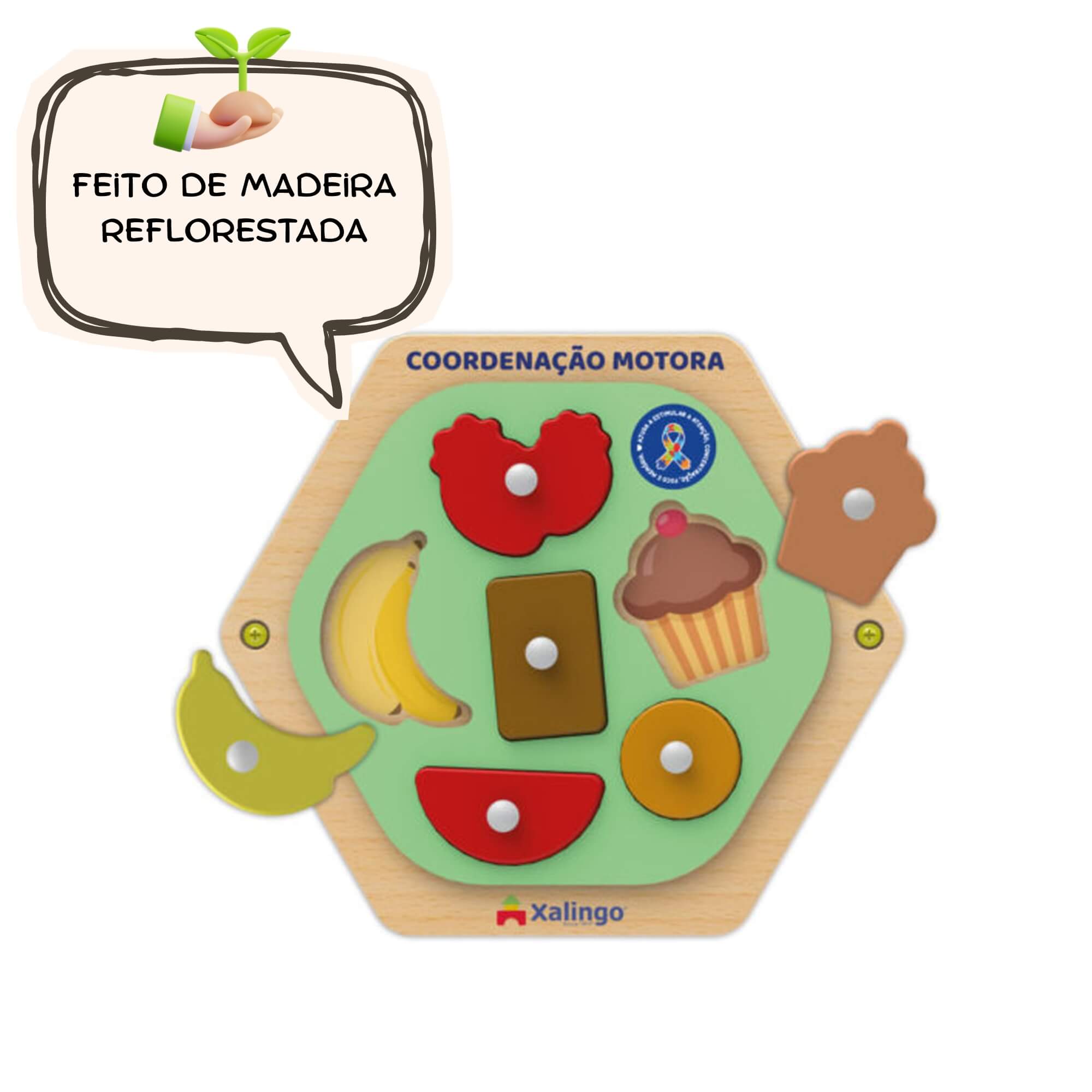 Painel Sensorial Coordenação Motora 6 Peças +3 Anos Xalingo - 12276