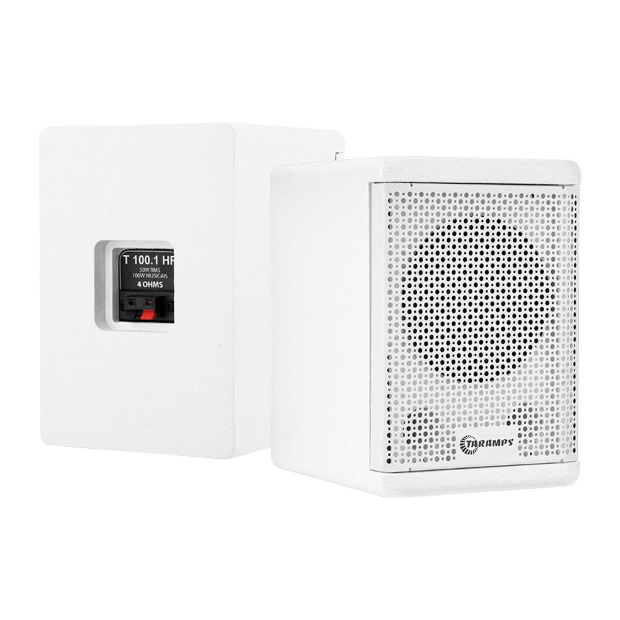 COMP Kit Amplificador Som Ambiente 80 Watts 4 canais THS 1800 + 4 Caixas Taramps  Branca - Taramps