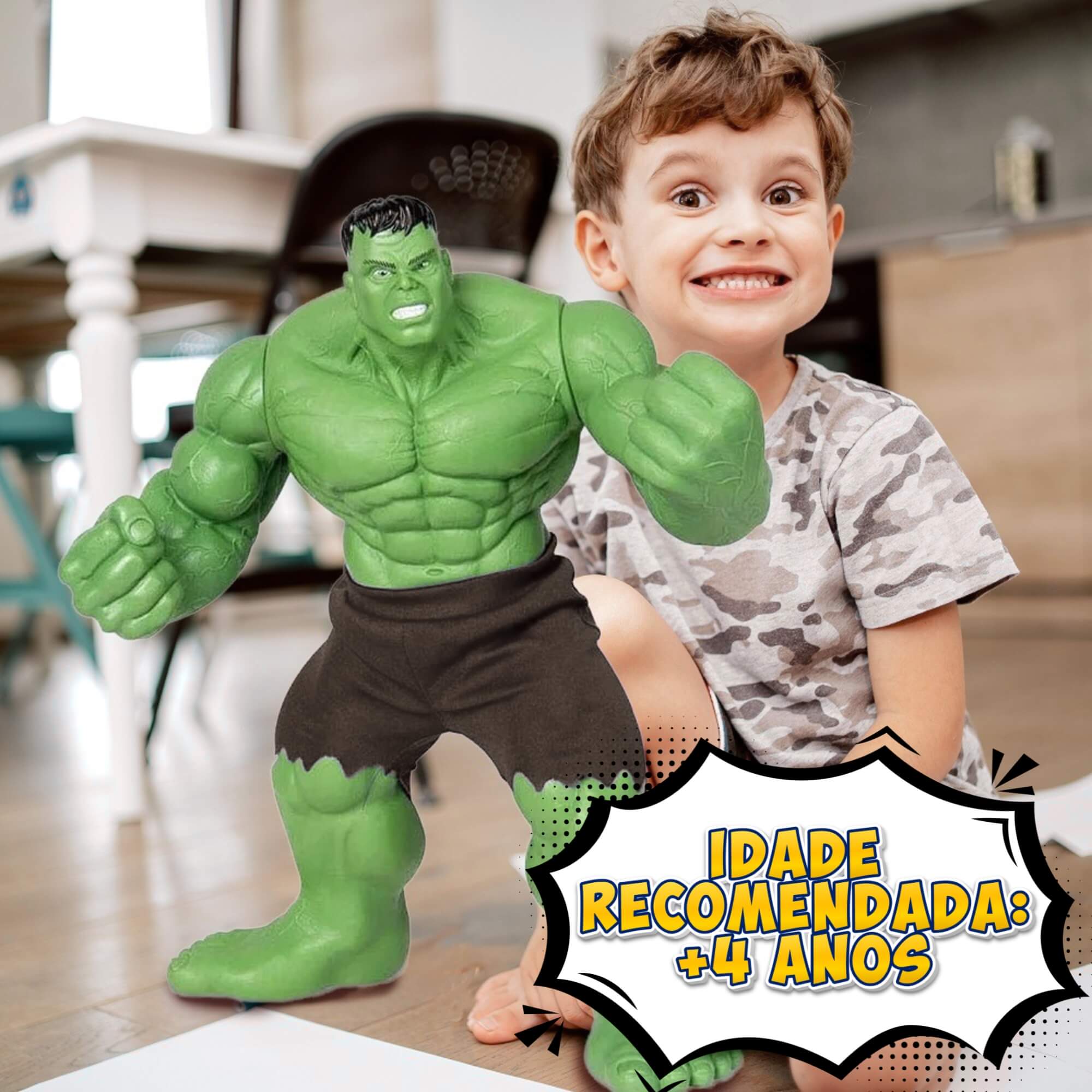 COMP Kit Boneco Colecionável Articulado: Hulk Smash 45cm + Homem Aranha Extreme 50cm