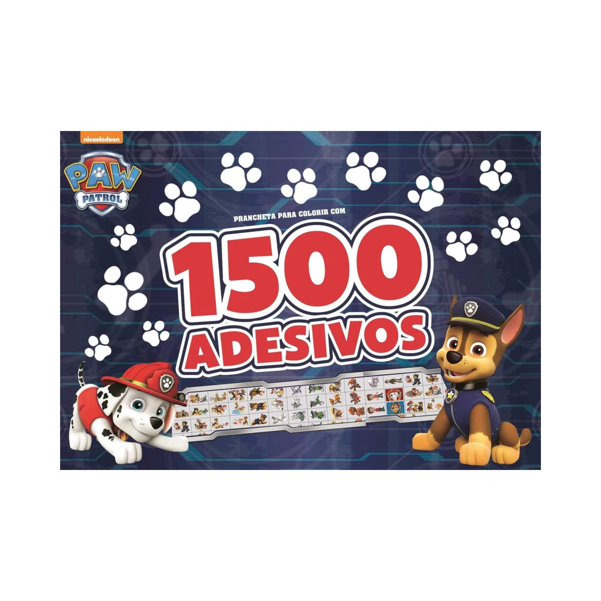 Prancheta para colorir Patrulha Canina com 1500 adesivos Editora On Line - 9788543223490