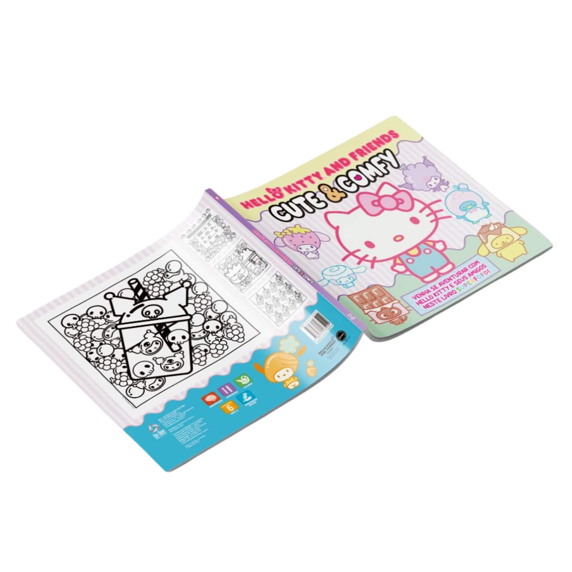 Livro de Colorir Infantil Hello Kitty and Friends - Cute & Comfy Editora On Line - 9786561265249