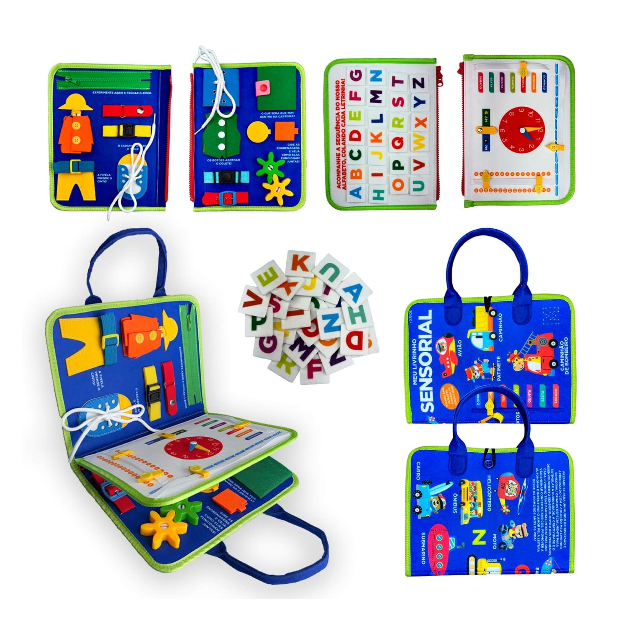 Livro Educativo: Meu Livrinho Sensorial Maleta Educativa - Veiculos Editora On Line - 9786561264082