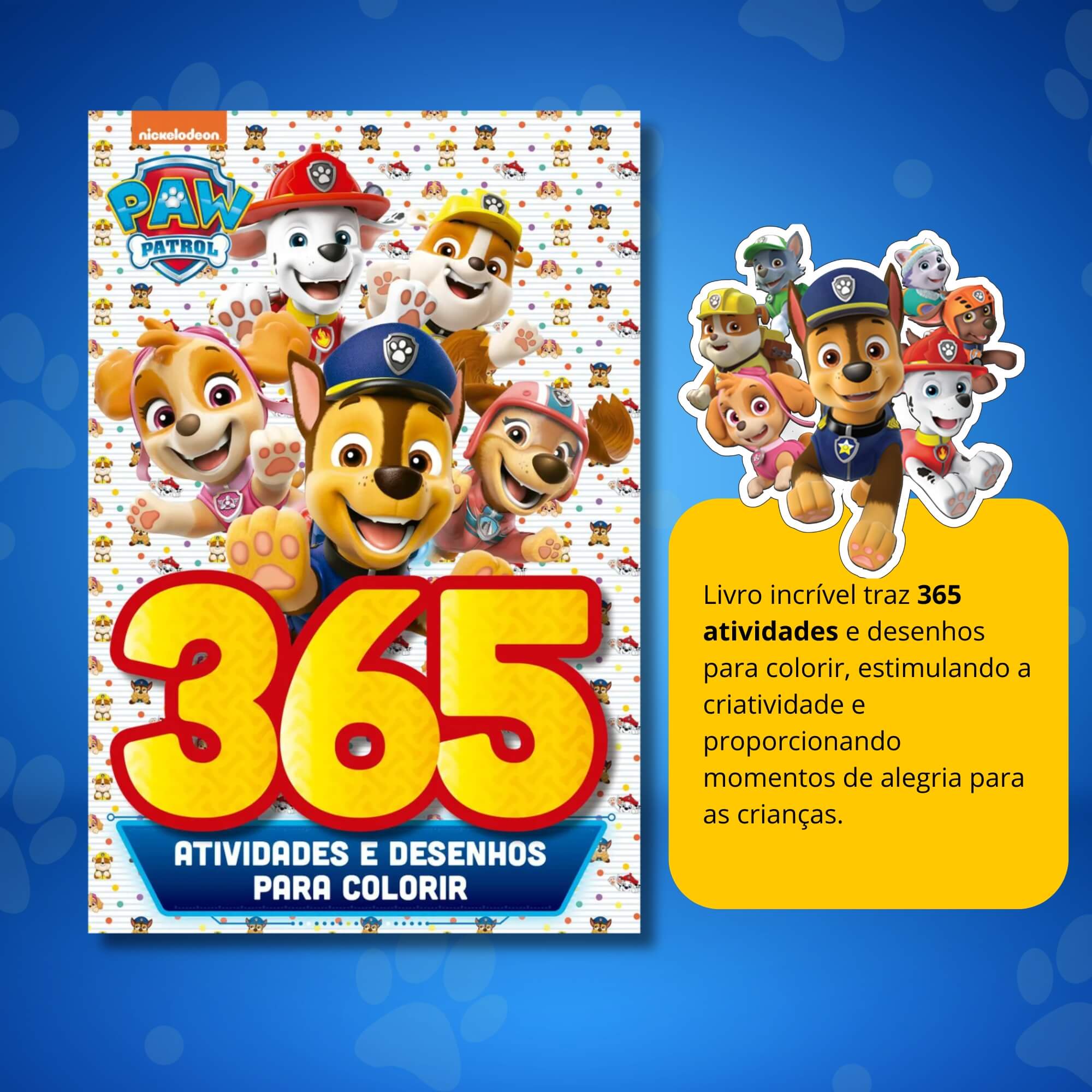 Livro 365 Atividades e Desenhos para Colorir Patrulha Canina Editora On Line - 9786561264068