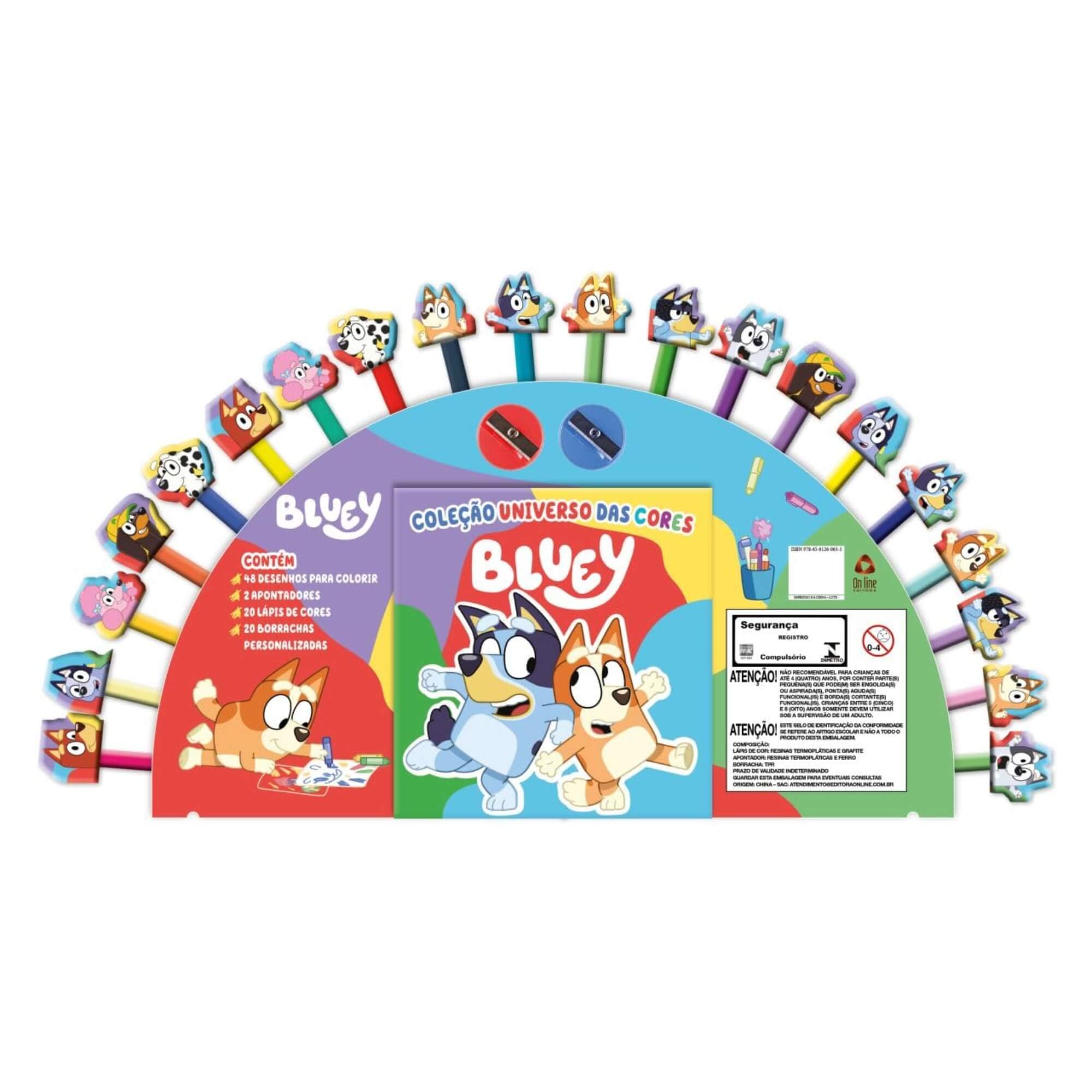 Livro de Colorir Coleção Universo das Cores Bluey com Acessórios Editora On Line - 9786561260688