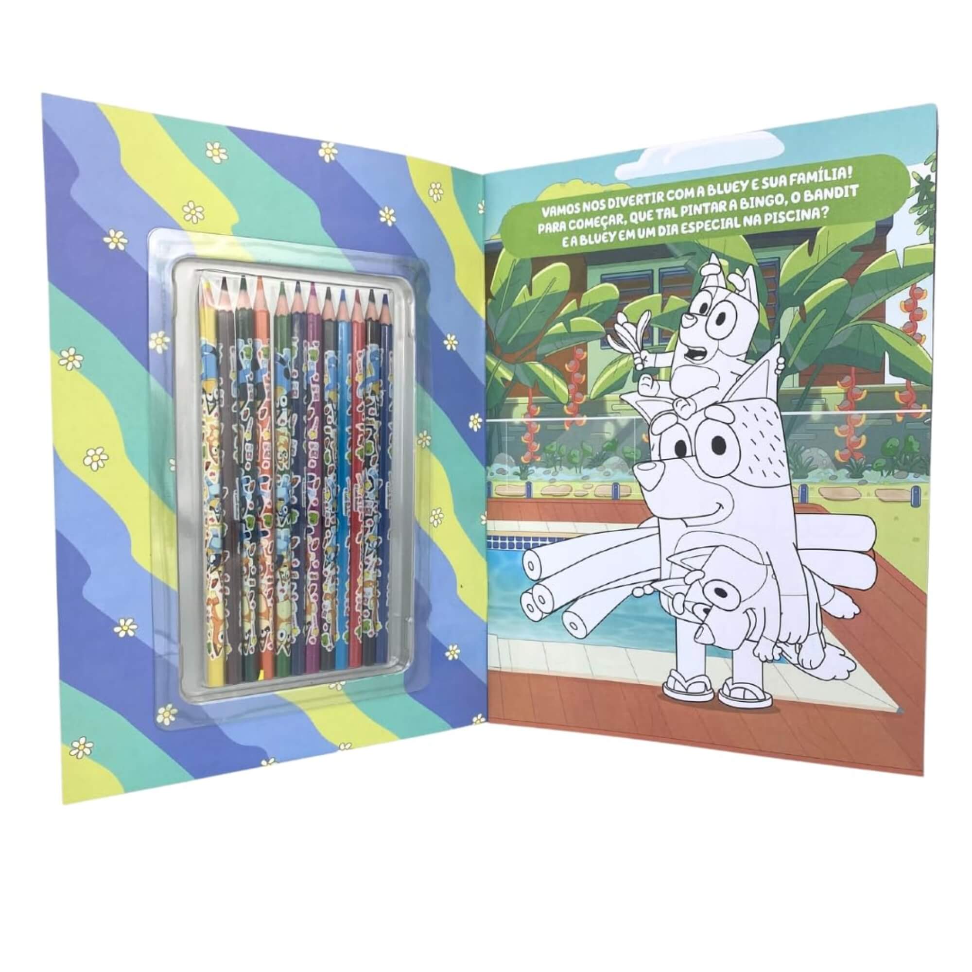 Livro de Atividades com 12 Lápis de Cor Bluey Hora da Alegria Editora On Line - 9786555479584