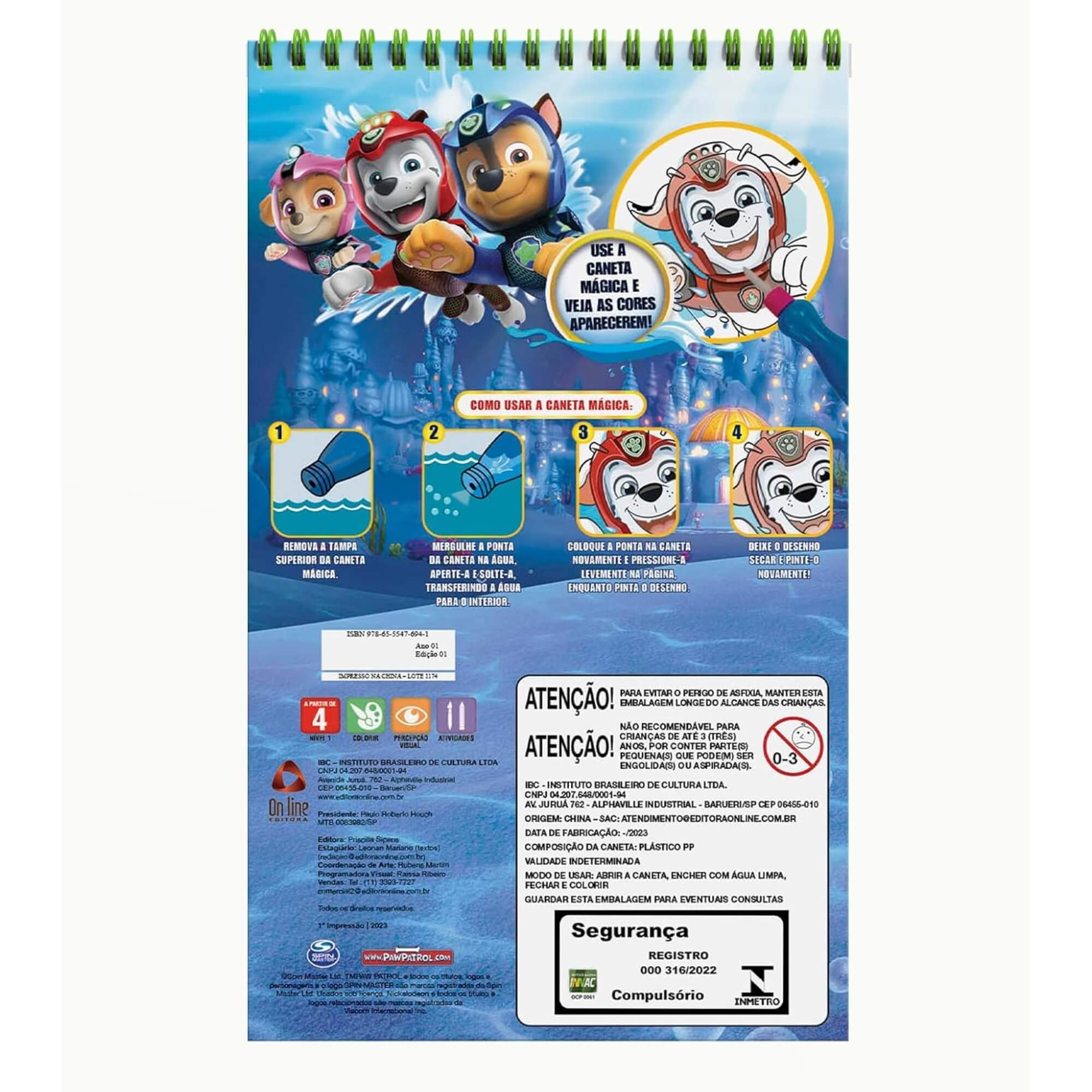 Livro para Colorir Patrulha Canina Aquabook Editora On Line - 9786555479614
