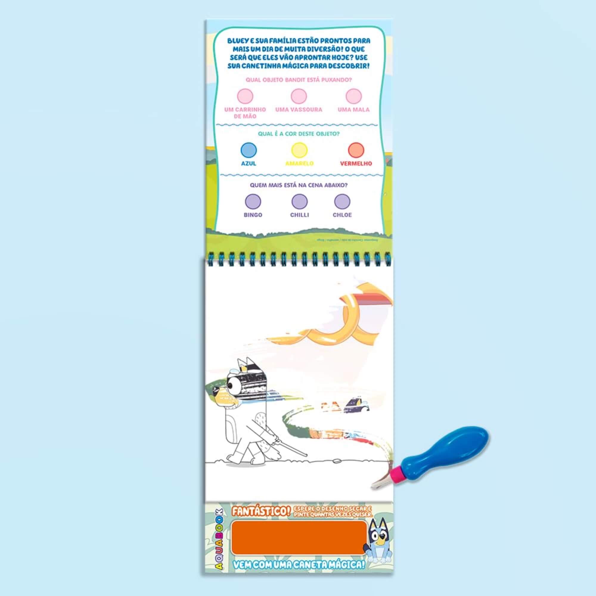 Livro para Colorir Bluey Aquabook Editora On Line - 9786555479393