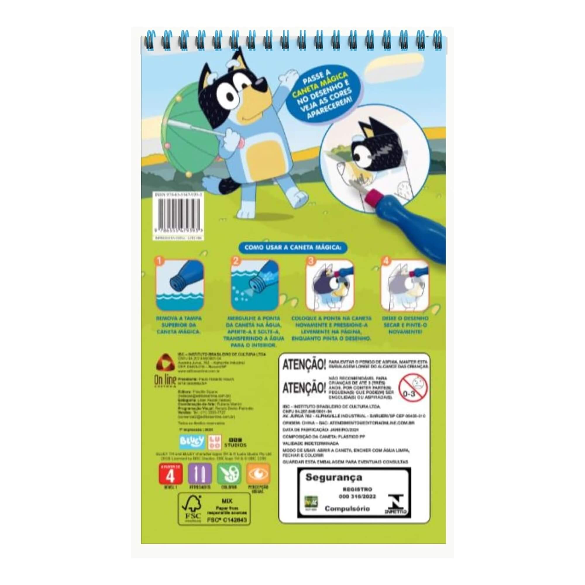 Livro para Colorir Bluey Aquabook Editora On Line - 9786555479393