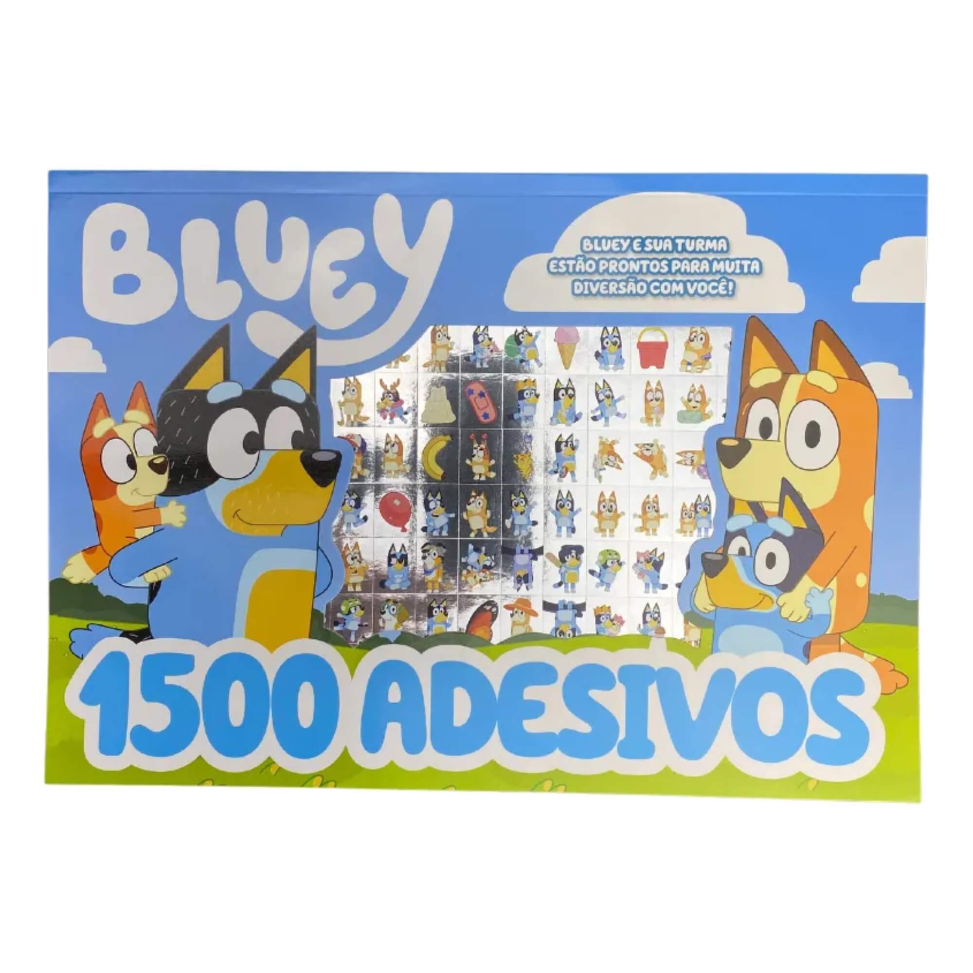 Livro Prancheta Infantil para Colorir Bluey com 1500 Adesivos Editora On Line - 9786555476200
