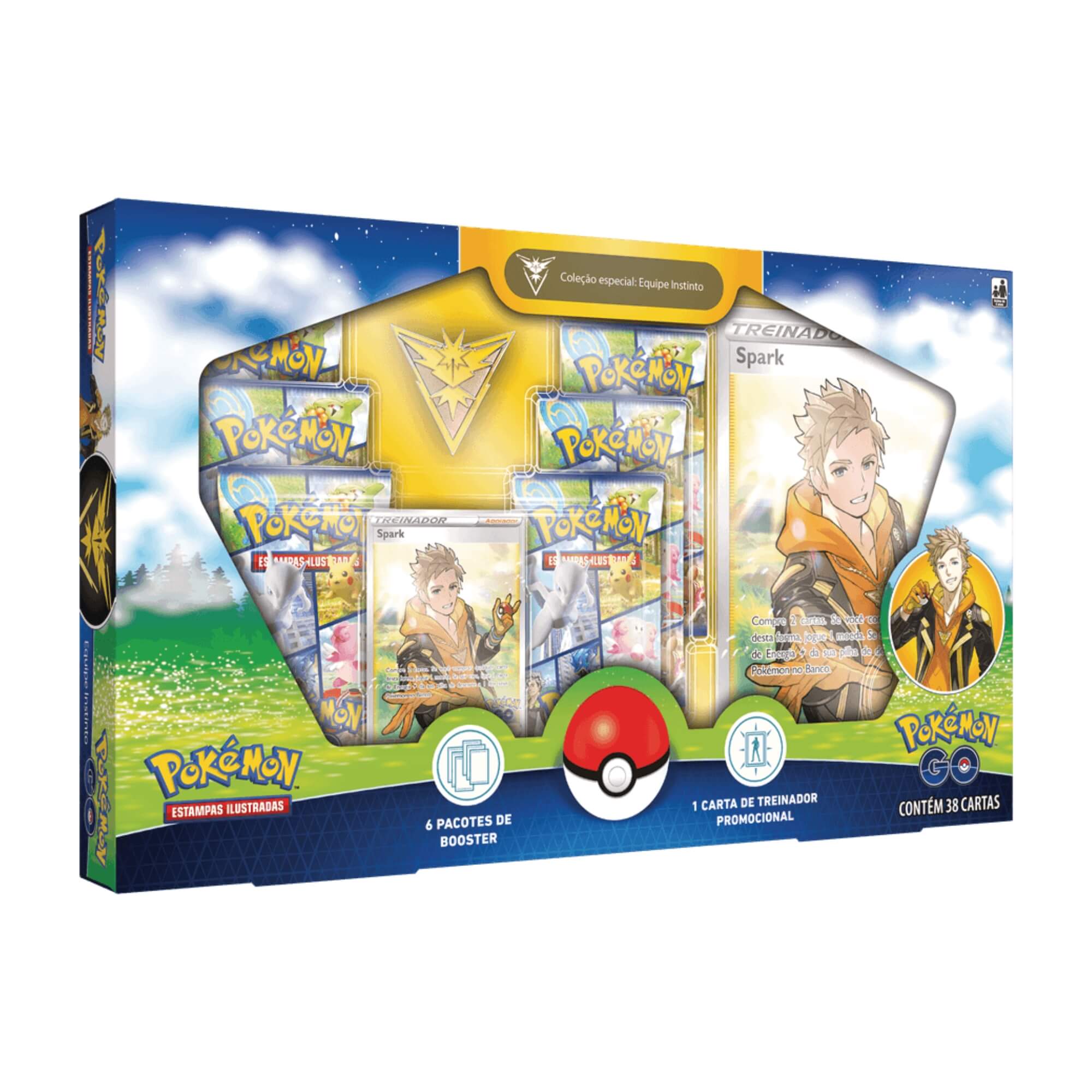COMP Pokemon Estampas Ilustradas Go 3 Boxes Equipe Valor, Sabedoria e Instinto Copag - 31343