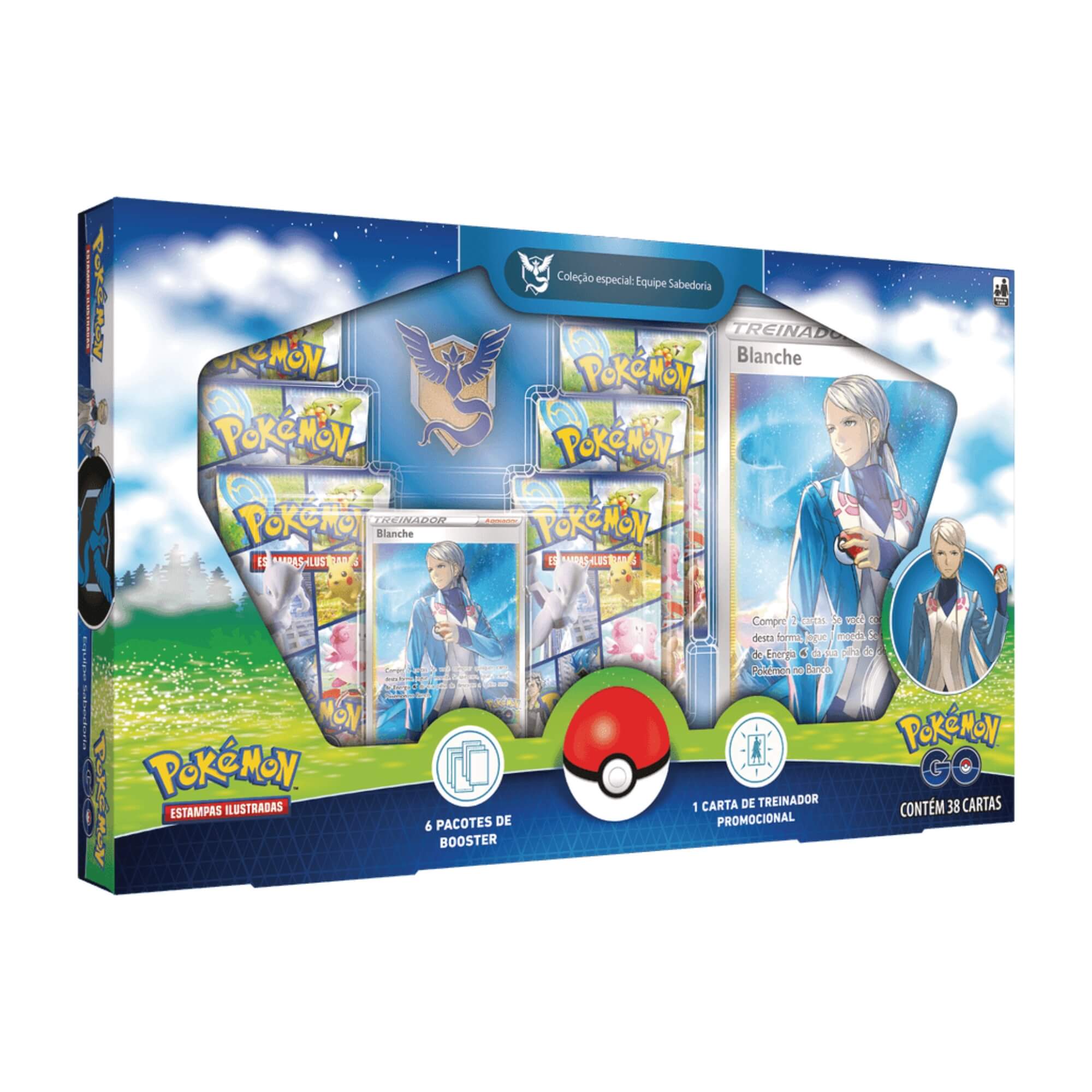 COMP Pokemon Estampas Ilustradas Go 3 Boxes Equipe Valor, Sabedoria e Instinto Copag - 31343