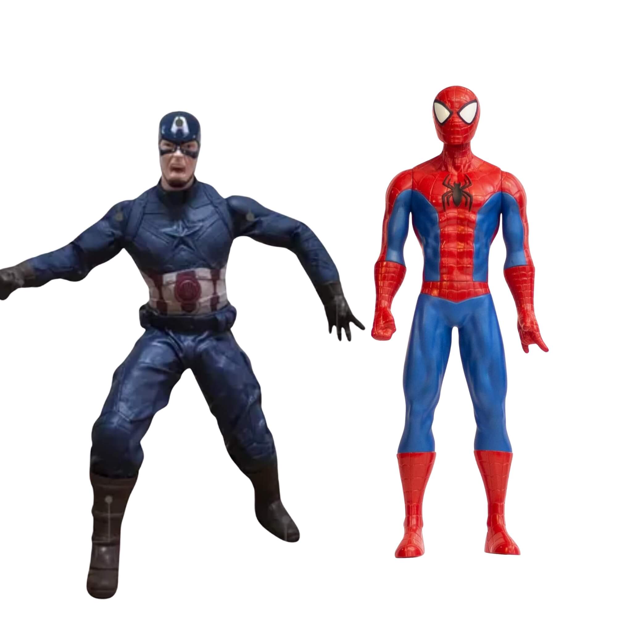 Kit Bonecos Marvel Gigantes: Capitão América 45cm + Homem-Aranha 50cm - Mimo Toys