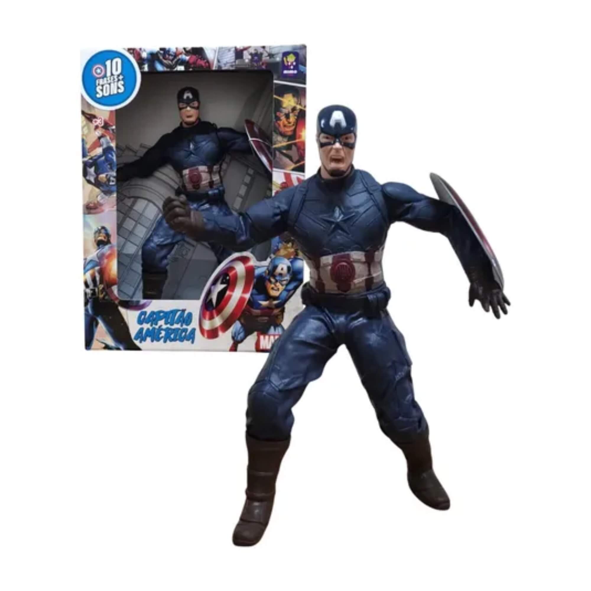 COMP Kit Bonecos Marvel Gigantes: Capitão América 45cm + Homem-Aranha 50cm - Mimo Toys