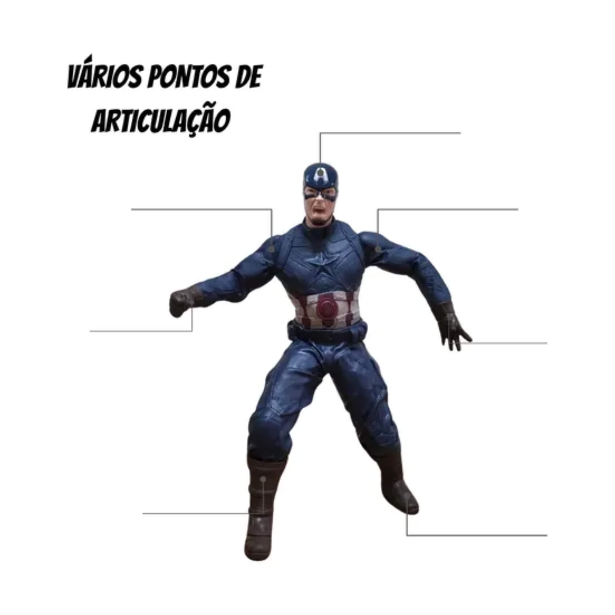 COMP Kit Bonecos Marvel Gigantes: Capitão América 45cm + Homem-Aranha 50cm - Mimo Toys