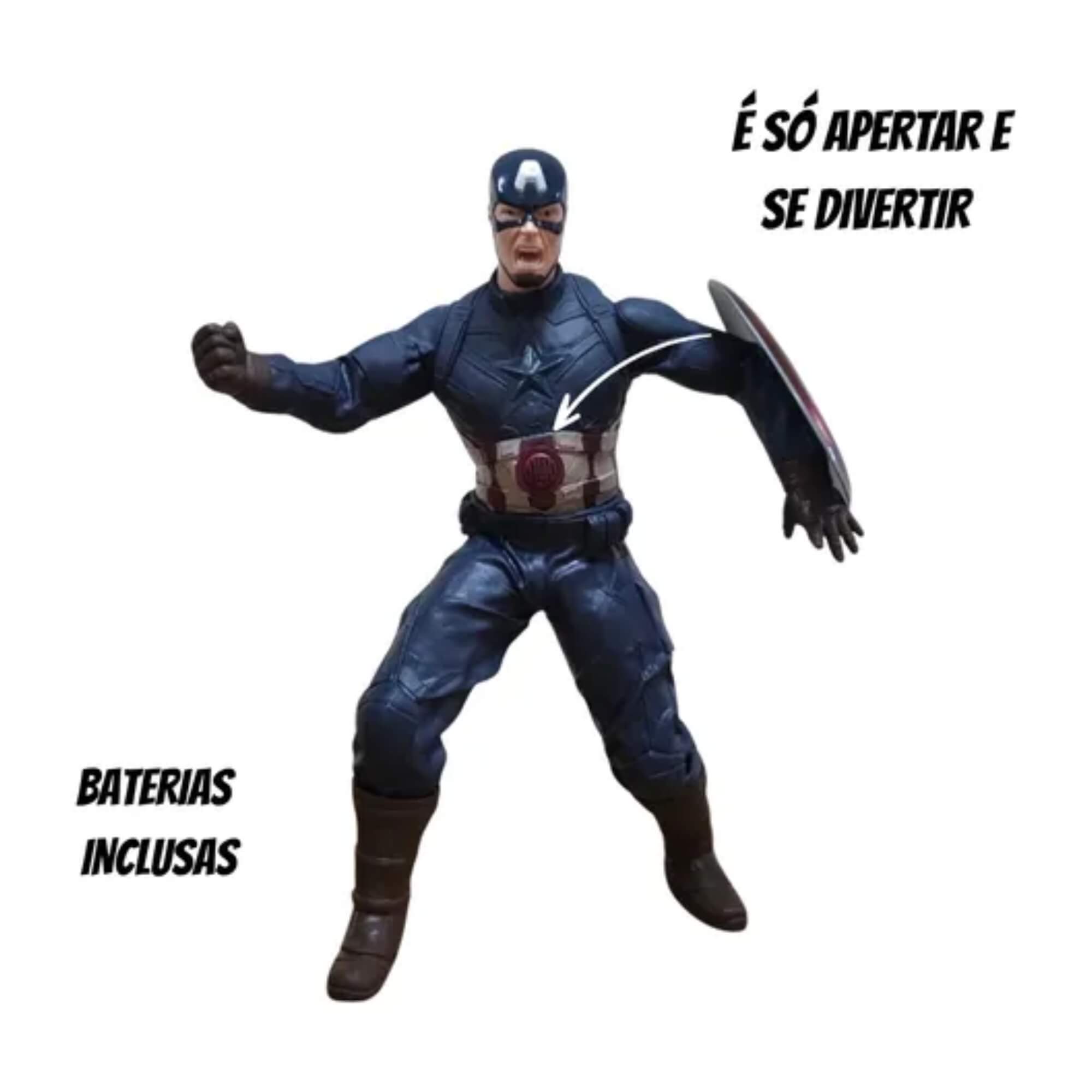 COMP Kit Bonecos Marvel Gigantes: Capitão América 45cm + Homem-Aranha 50cm - Mimo Toys