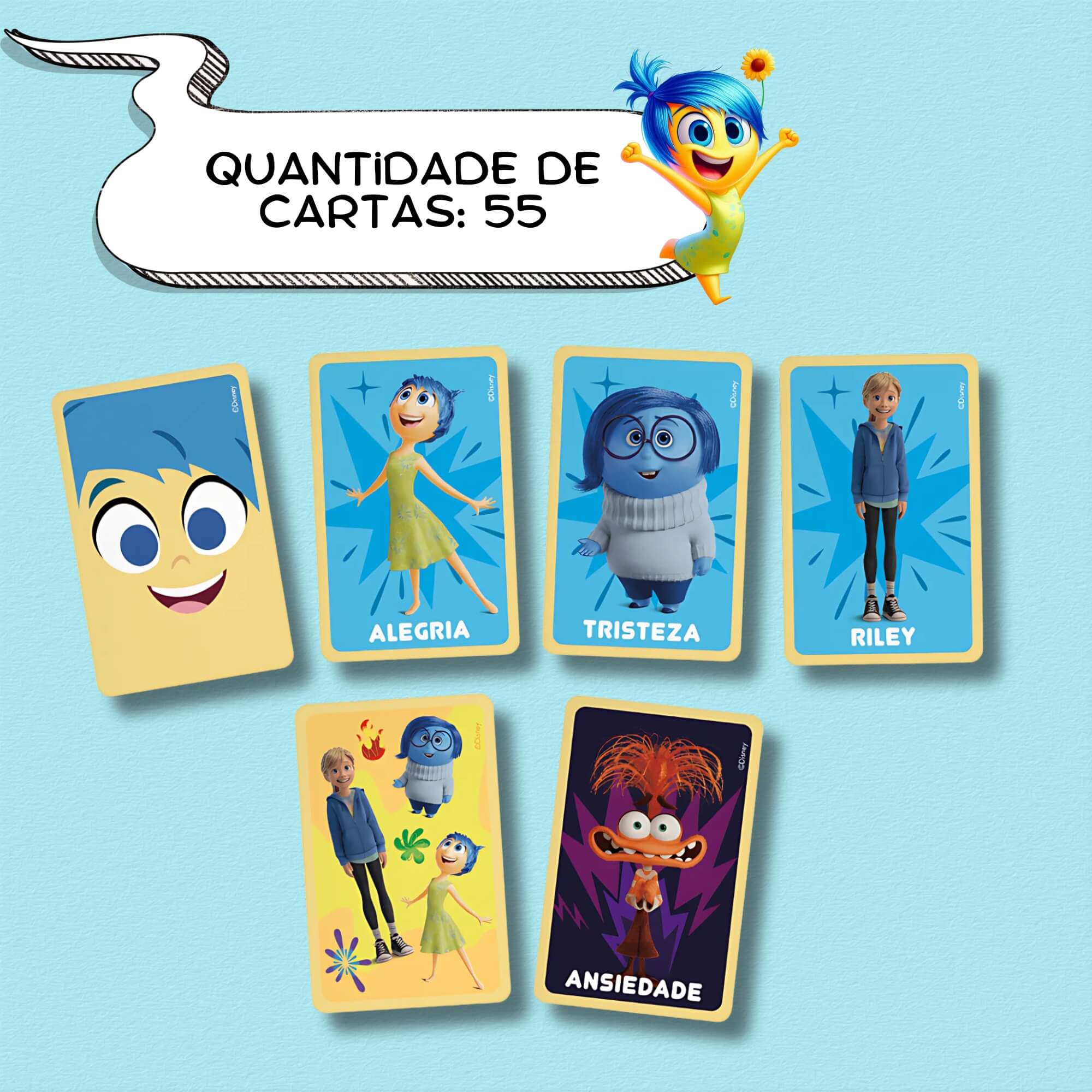 COMP Kit Jogos de Cartas Infantil: 10 unds Jogo Eu Vi! Divertidamente 2 com 55 Cartas - Copag