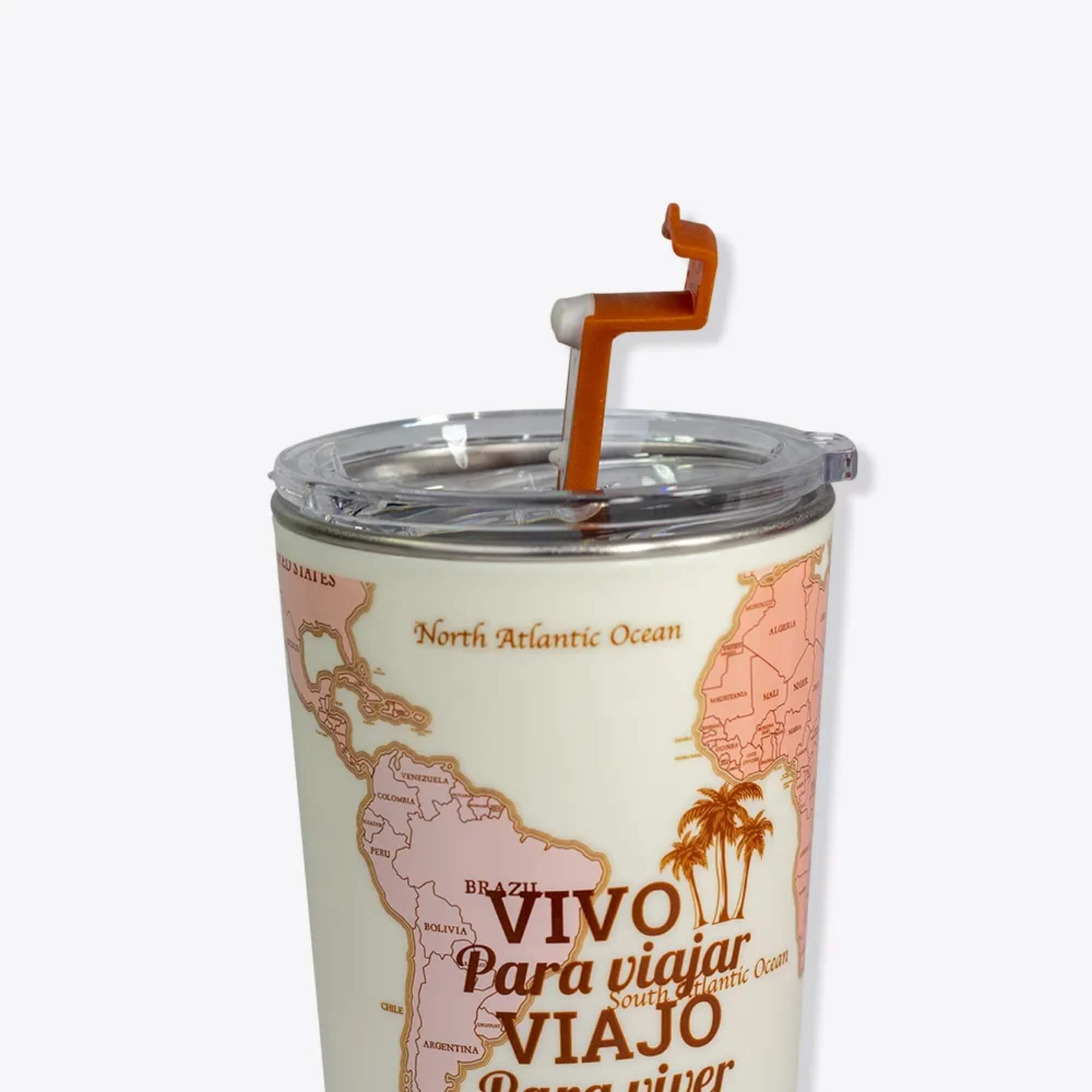Copo Sky 500ml Viagem Aço Inox Parede Dupla Tampa Clique Zona Criativa - 10025886