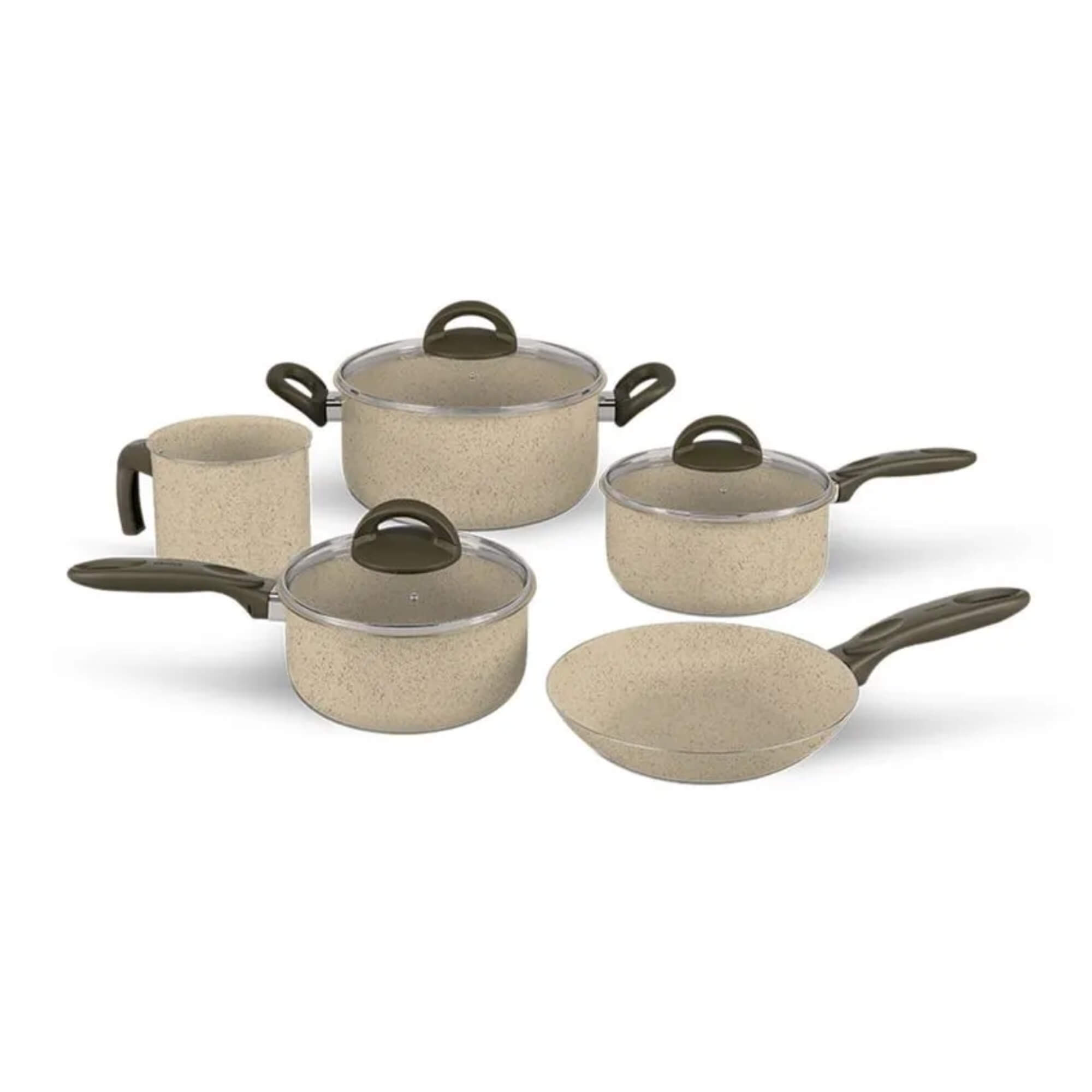 Jogo de Panelas Antiaderente Ceramic Life 5 Peças Suprema Vanilla Brinox - 7244/100 (N/A)