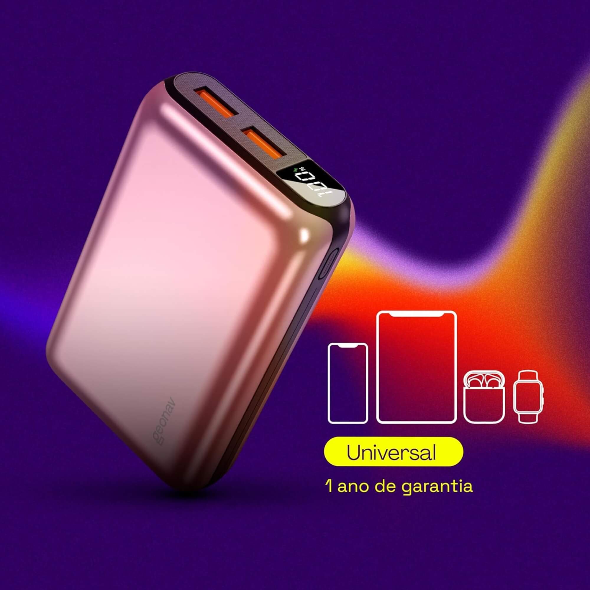 Carregador Portátil Power Bank 20000mah com Carregamento Rápido Geonav - 11626