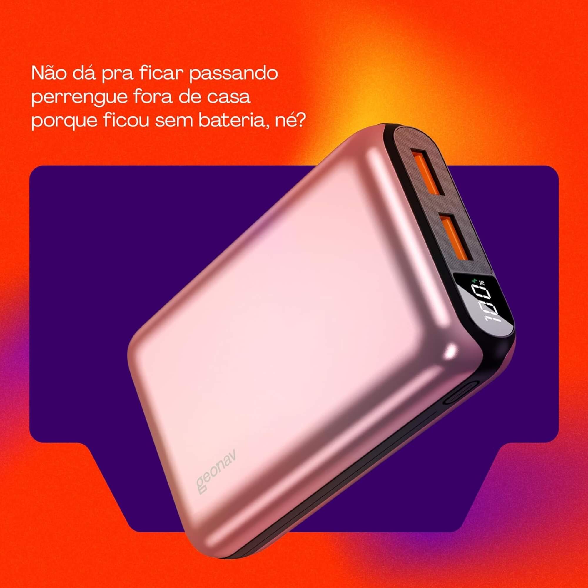 Carregador Portátil Power Bank 20000mah com Carregamento Rápido Geonav - 11626