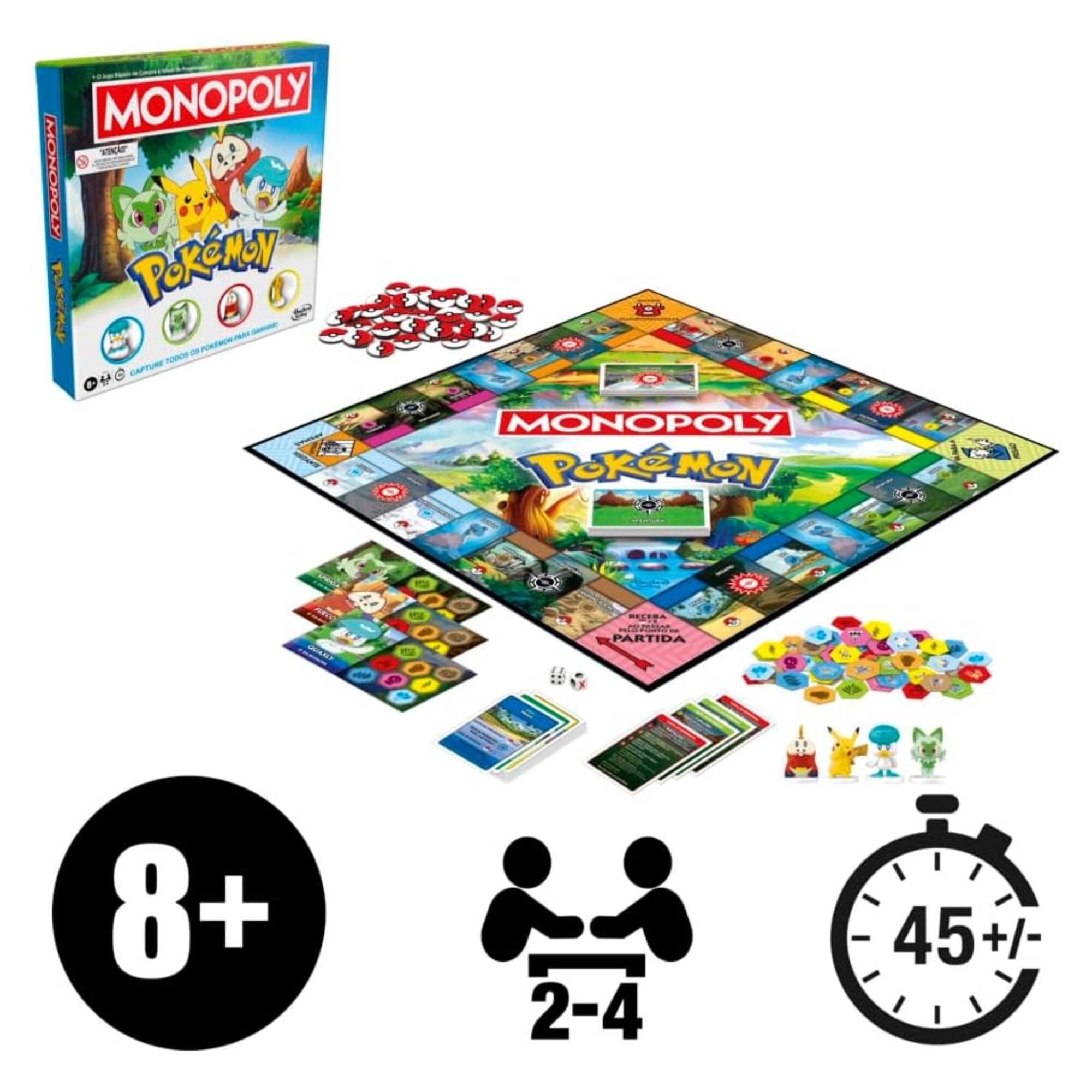 Jogo de Tabuleiro Monopoly Pokémon +8 Anos Hasbro - 19269