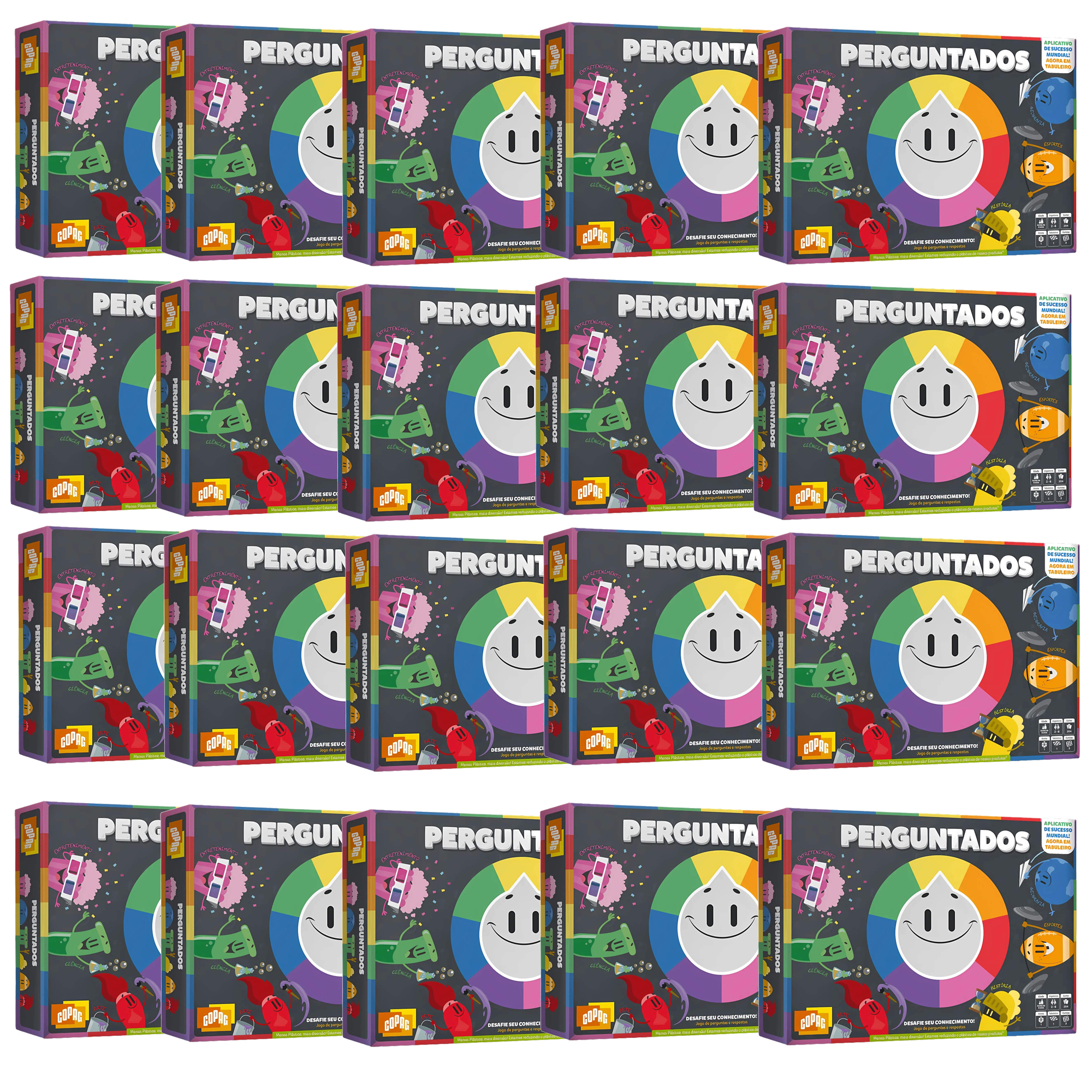COMP Kit 20 Jogos de Tabuleiro Perguntados com 204 Cartas Copag - 30841